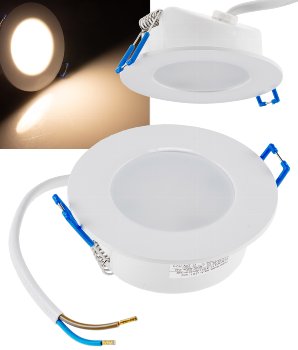 LED-Einbauleuchte "Flat-30 FR-R" 3000K, Ø85x30mm, 5W, 460lm, IP44, rund, weiß LED-Einbauleuchte "Flat-30 FR-R" 3000K, Ø85x30mm, 5W, 460lm, IP44, rund, weiß