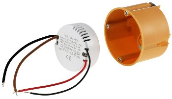 LED-Trafo "CT-12E-V2R", 0,5-12W rund / Ein 220-240V, Aus 12V= Konstantspannung