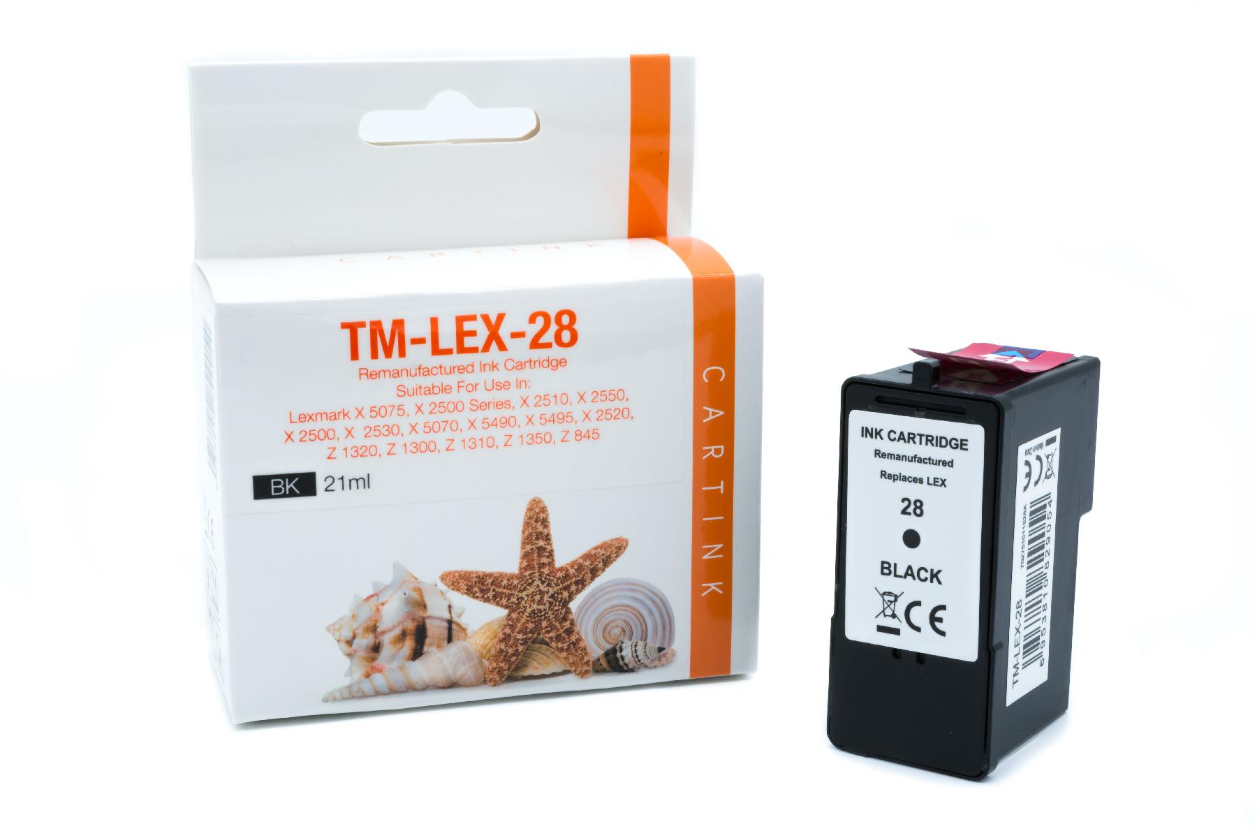 LEX28 Refill Tinte black für Lexmark / 18C1528E / 21ml