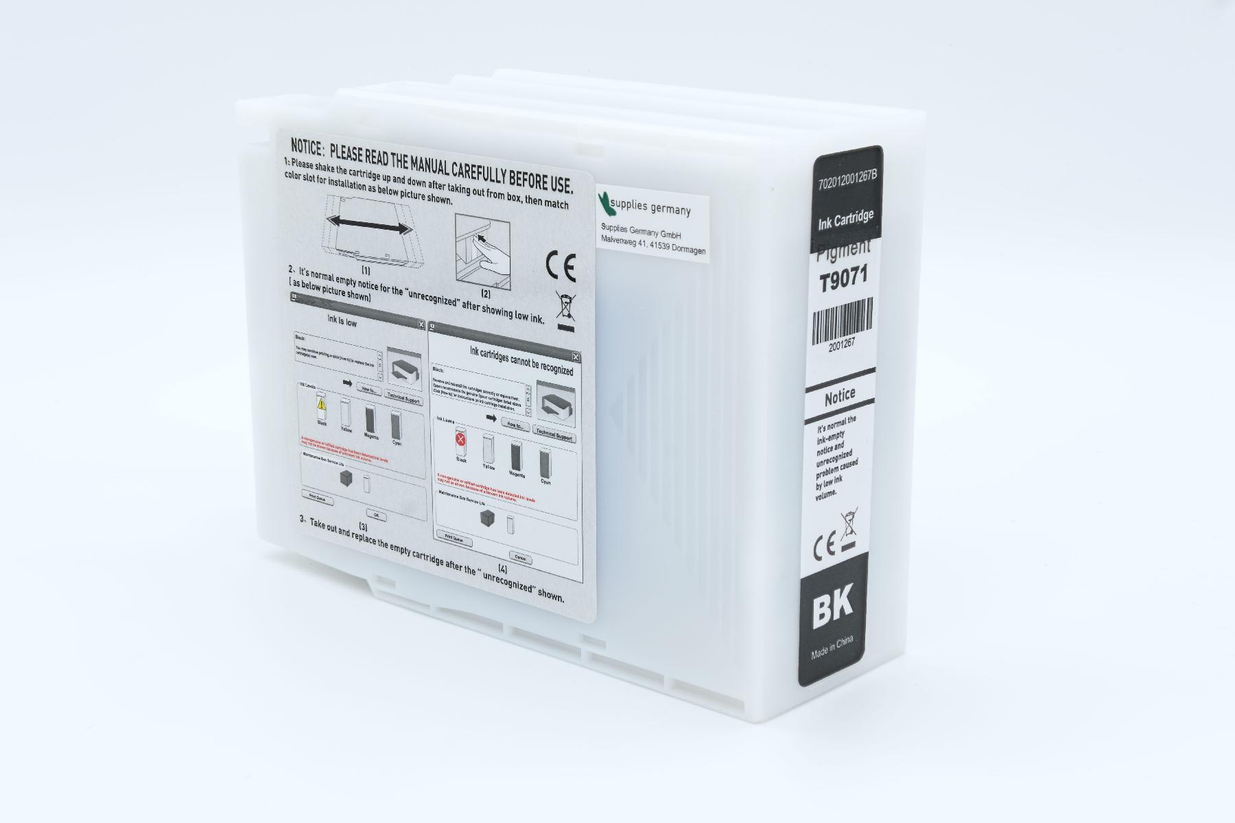 T9071 alternativ Tinte black für Epson / C13T907140 / 270ml
