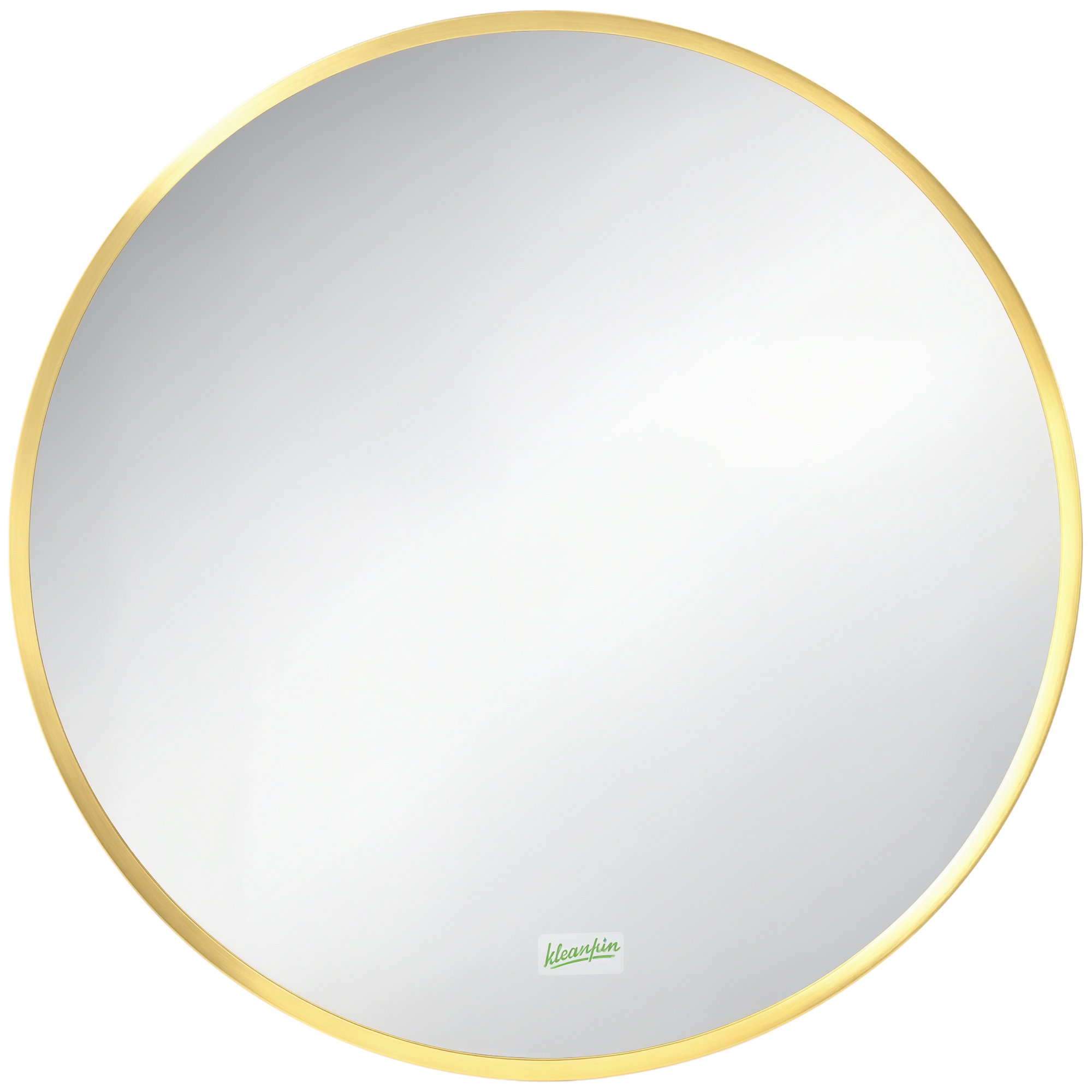 runder Wandspiegel für Bad, Schlafzimmer, Flur, Metallrahmen, Farbe: Gold, Ø50 cm