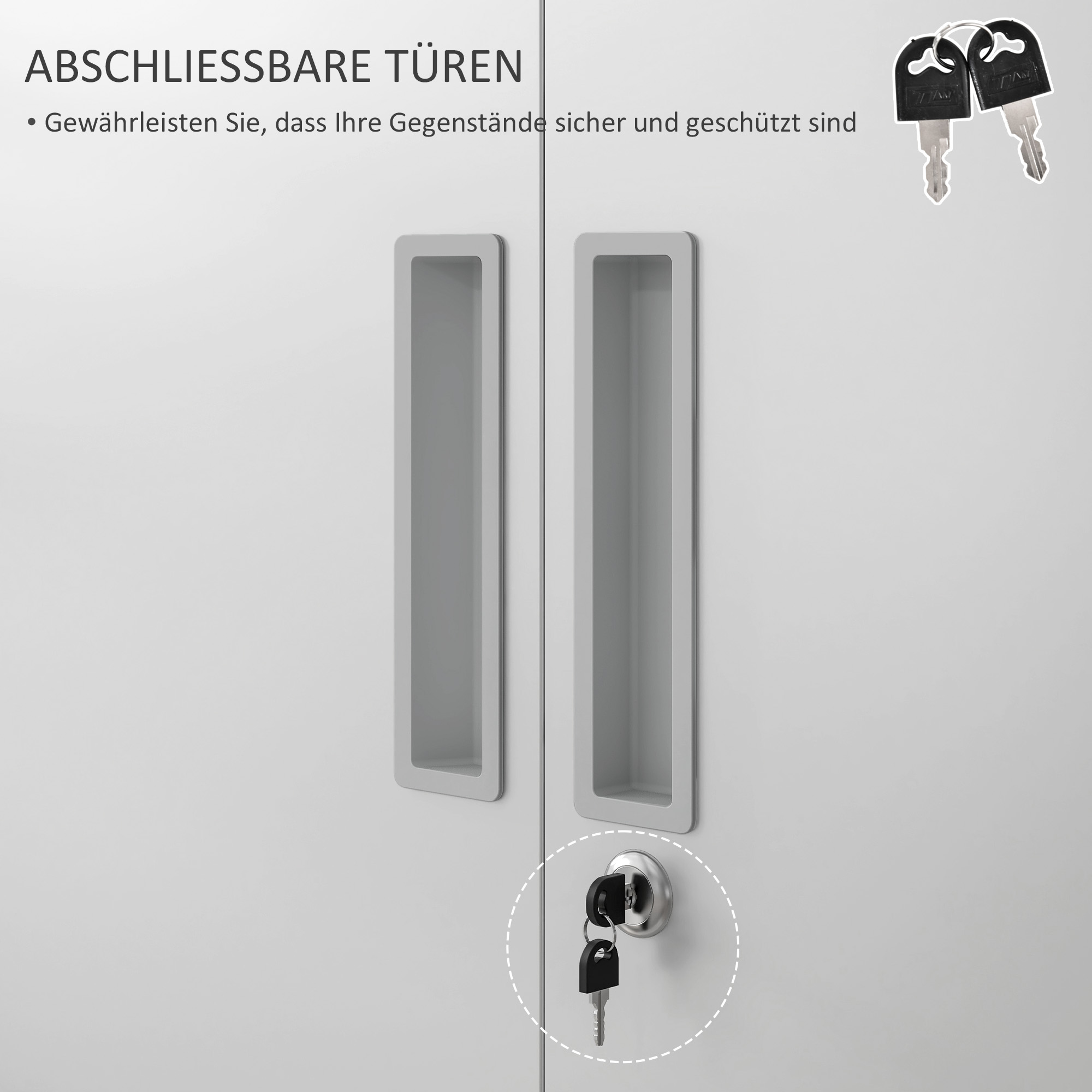 Aktenschrank, Büroschrank, 5 Regale, Metall, 80B x 40T x 180H cm, Weiß