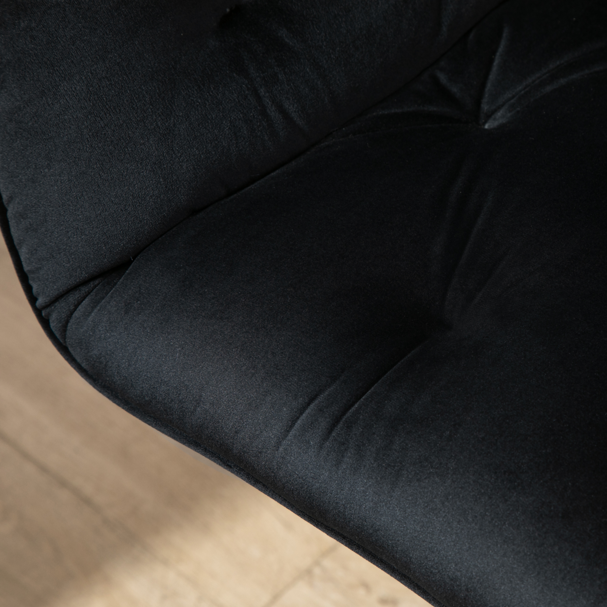 Bürostuhl Drehstuhl Bürosessel höhenverstellbarer Chefsessel Stuhl Schreibtischstuhl Sessel Büro samtartiges Polyester Schwarz 60 x 61 x 81-91 cm