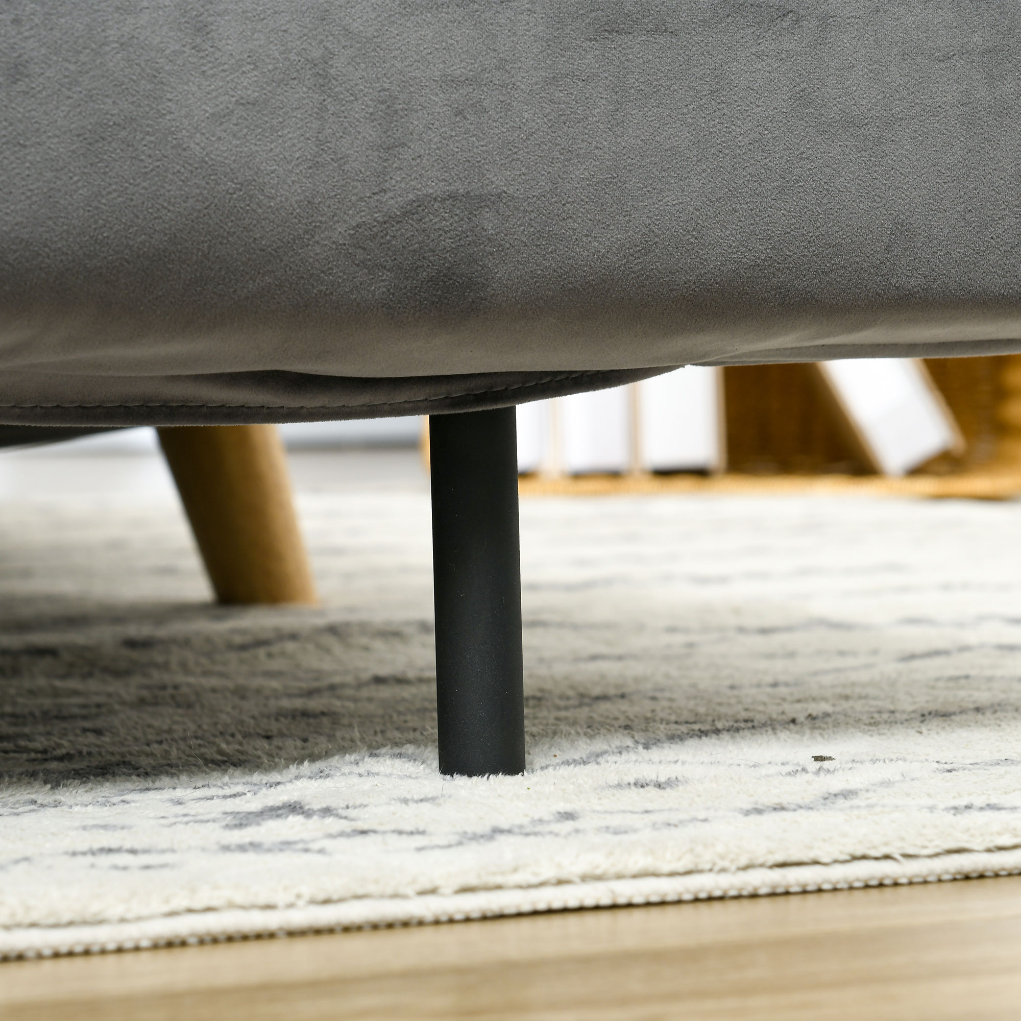 Schlafsofa Relaxsofa Sofa Couch, inkl, 2 Kissen, Samtoptik, 130 x 78 x 79 cm, Grau