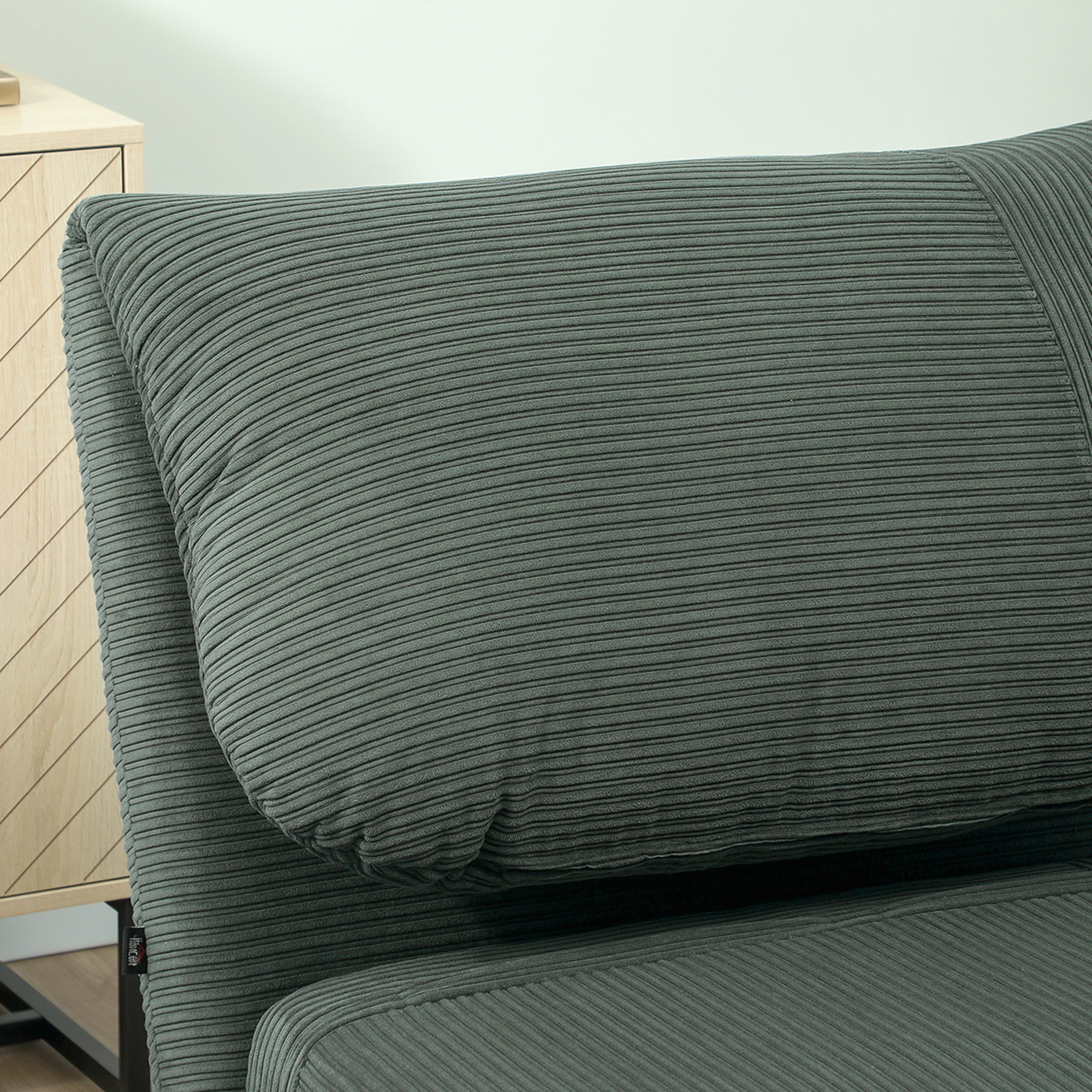 2-in-1 Schlafsessel Gästebett, verstellbare  Kopfstütze Cord-Optik 82 cm x 87 cm x 89 cm Grün