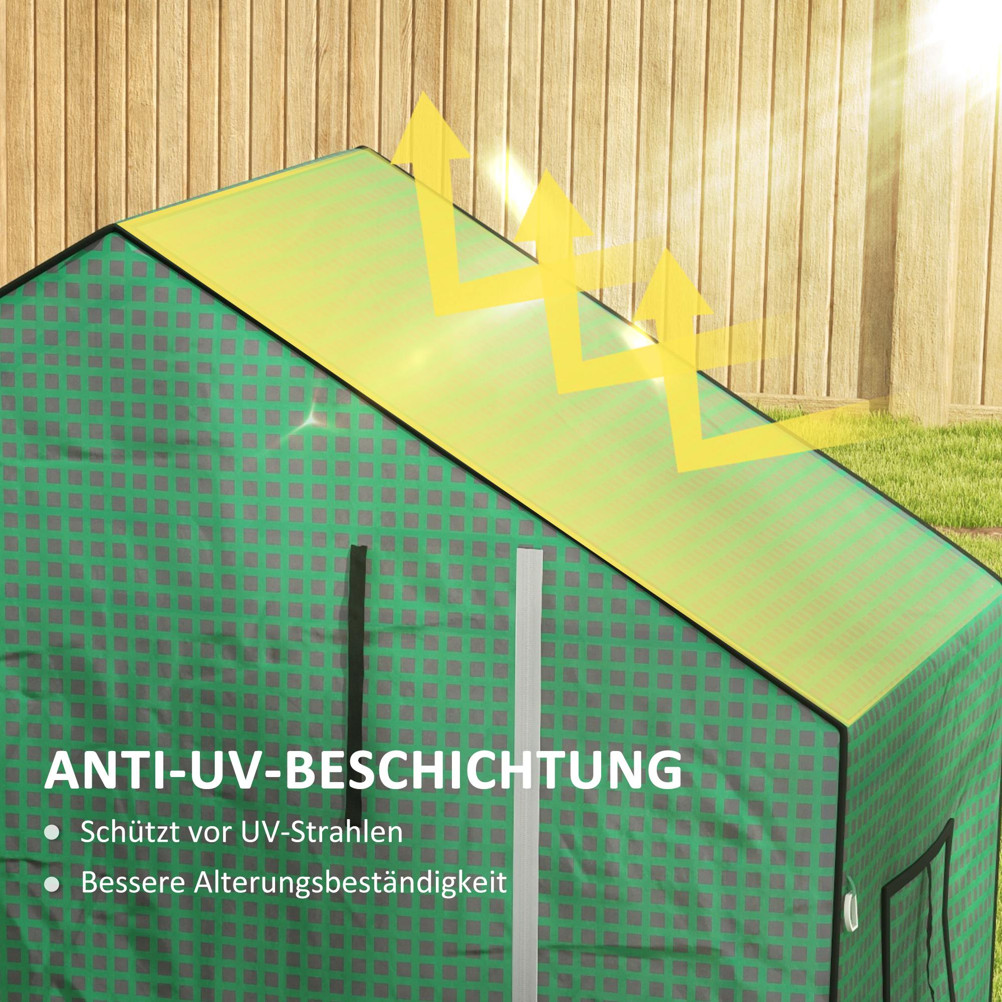 Ersatzfolie für Gewächshaus, Ersatzabdeckung mit UV-Schutz, Rolltür, Seitenfenster, 140 x 73 x 190 cm, Grün