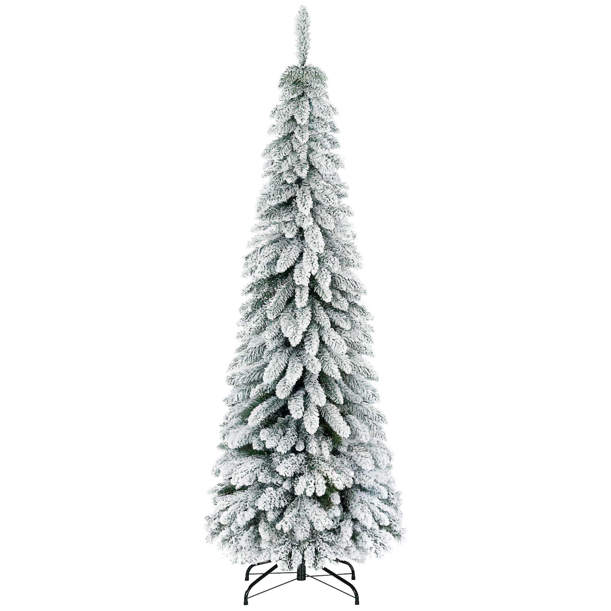 Künstlicher Weihnachtsbaum, 1,80 m, mit 523 Zweigen, Kunstschnee, lebensechtes Aussehen, schlanke Form Künstlicher Weihnachtsbaum, 1,80 m, mit 523 Zweigen, Kunstschnee, lebensechtes Aussehen, schlanke Form