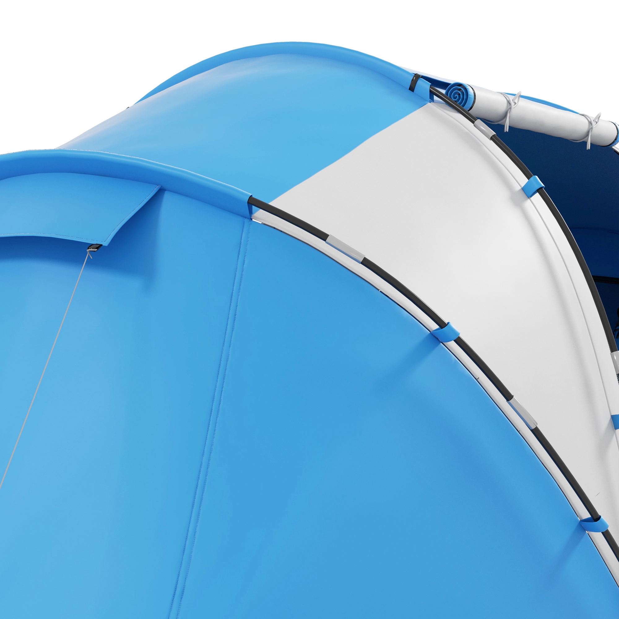 Campingzelt für 4-6 Personen leicht, stabil wasserdicht Familienzelt mit Eingang Bodenplane, Zelt mit 2000mm Wassersäule Tunnelzelt Kuppelzelt für Camping Reise Trekking Garten, Blau