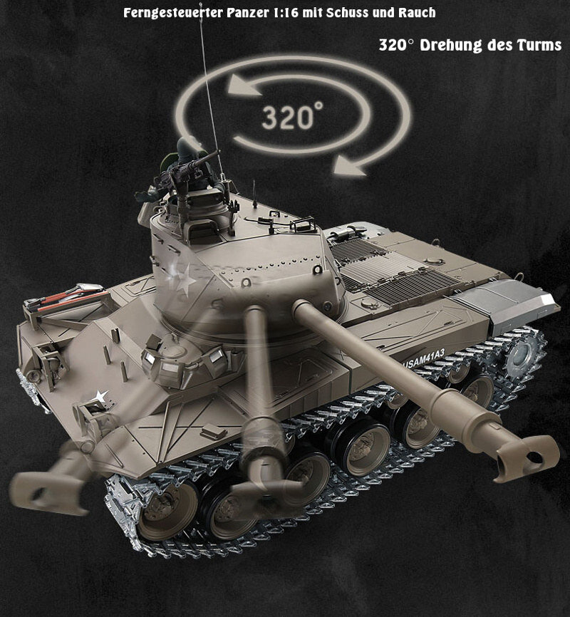 RC Panzer "M41 A3 Walker Bulldog" - Metallgetriebe & Metallketten PRO