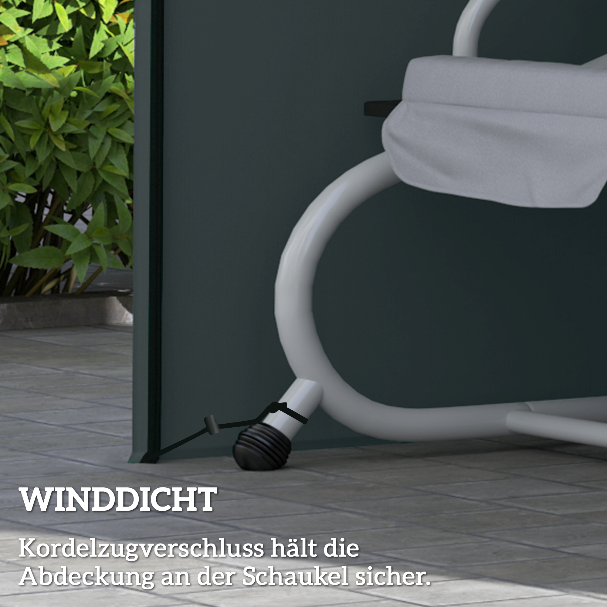 Hollywoodschaukel Abdeckung 3 Sitzer Wasserdicht Schutzhülle für Gartenschaukel Oxford Gewebe 220 x 125 x 172 cm, Grau