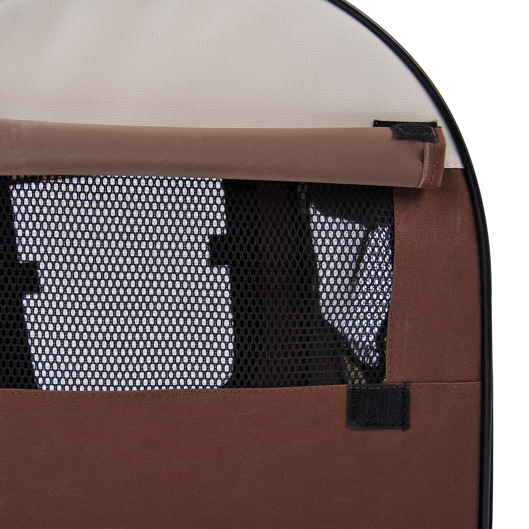 Hundebox faltbare Hundetransportbox Haustierrucksack mit Kissen Reisetasche Transportbox für Tier wasserdicht Oxfordstoff Kaffee 61 x 46 x 51 cm