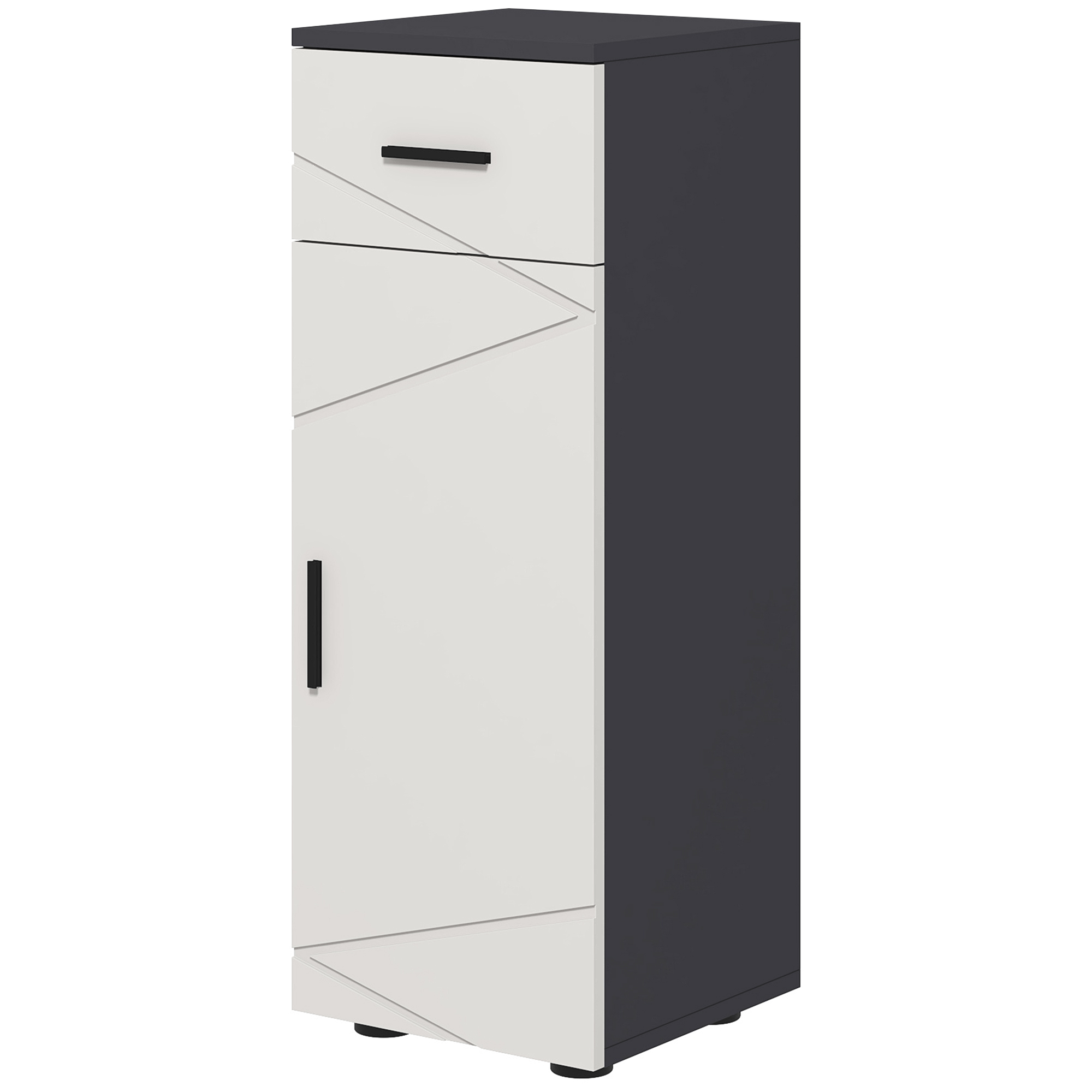 Badezimmerschrank, Badkommode, verstellbare Regale, bis zu 25 kg belastbar, Grau