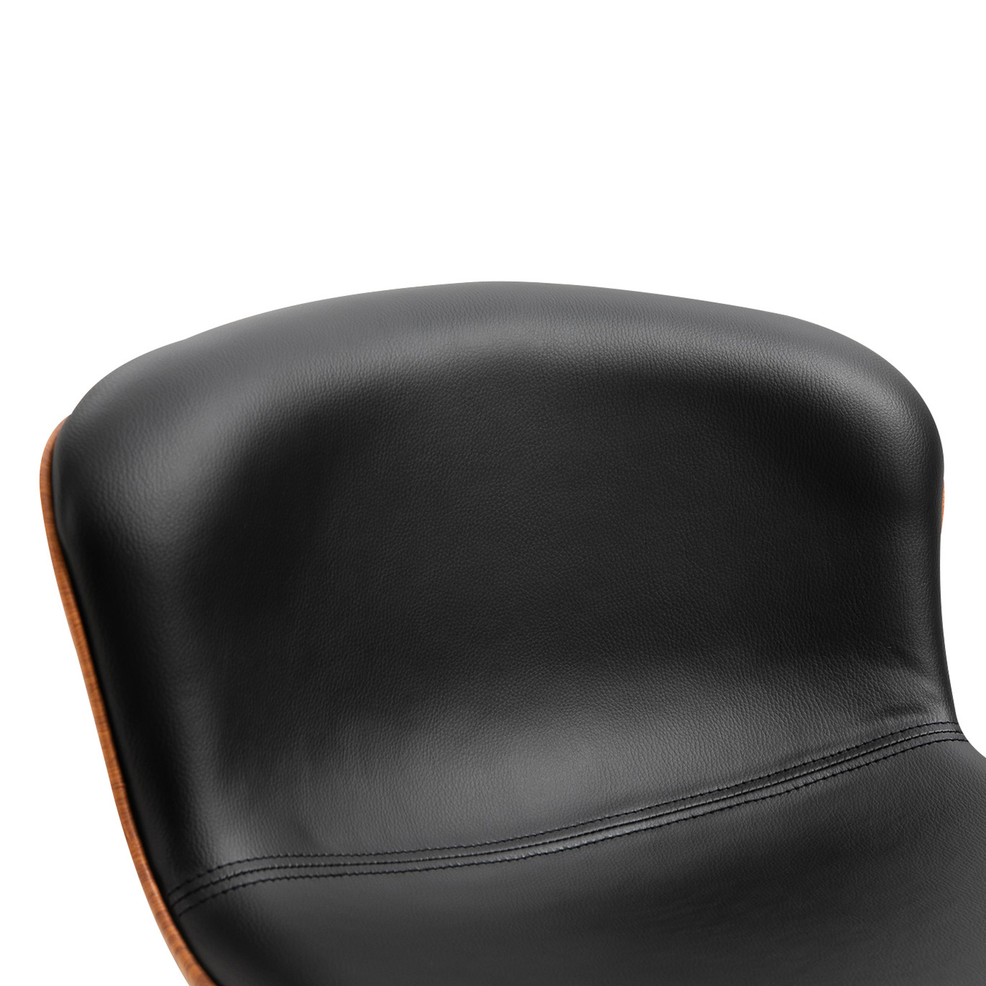 2er-Set Barhocker mit Fußstütze, Barstuhl mit Rückenlehne, Bistrohocker, Esszimmerstuhl höhenverstellbar drehbar, Kunstleder, Schwarz, 46 x 53,5 x 85-106 cm