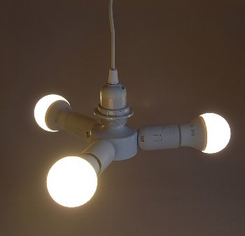 E27-Fassung "Triple", 3-fach Adapter / auf 3x E27-Schraubfassungen