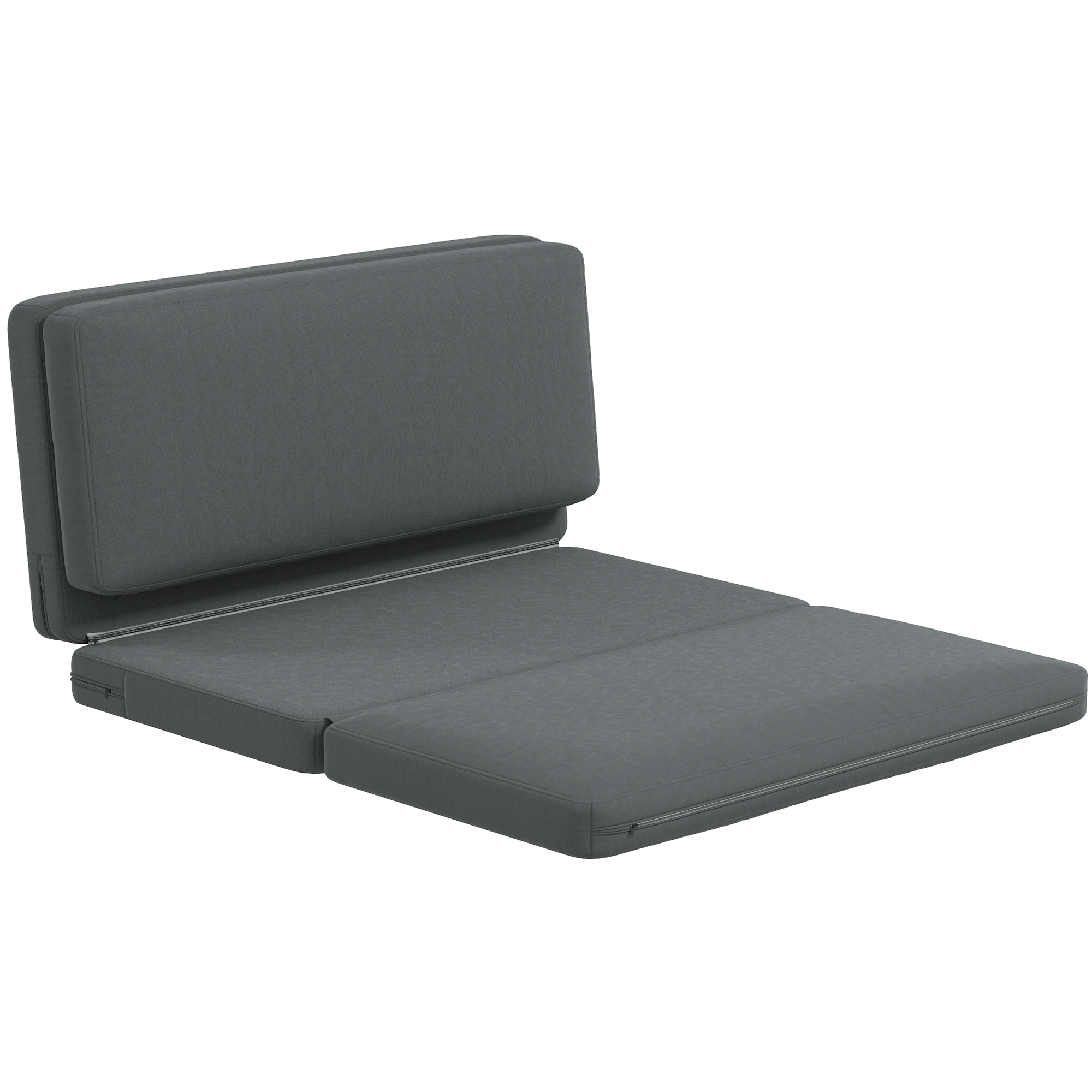3-in-1 faltbarer Relaxsessel, Gästematratze, teilbar, 138 cm breit, Dunkelgrau