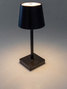 LED Tischleuchte 26cm, Schwarz / 3xAAA Batterie, dimmbar, Licht Warmweiß