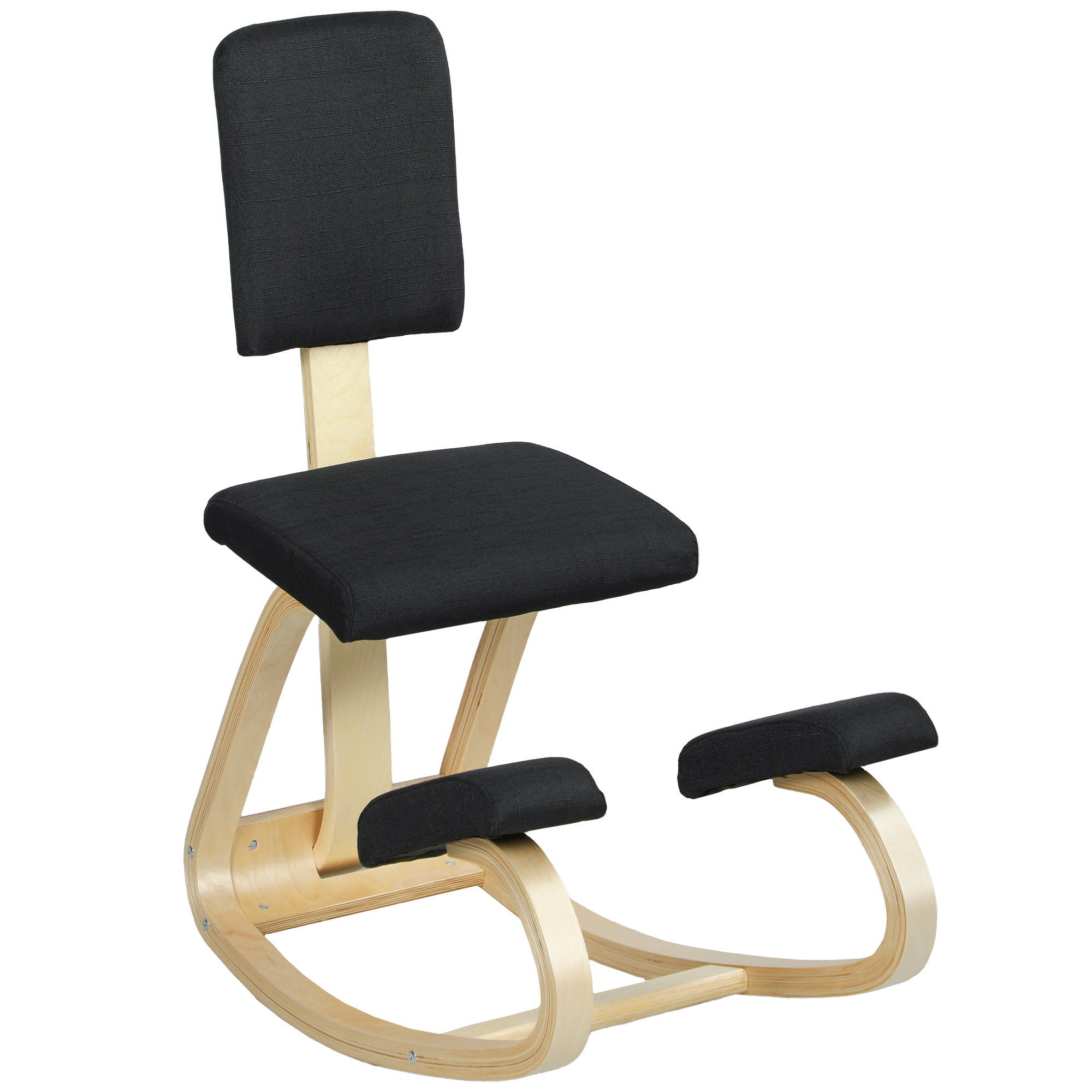 ergonomischer Kniestuhl, Kniehocker Gesundheitsstuhl für Zuhause, Büro, Meditation Schwarz