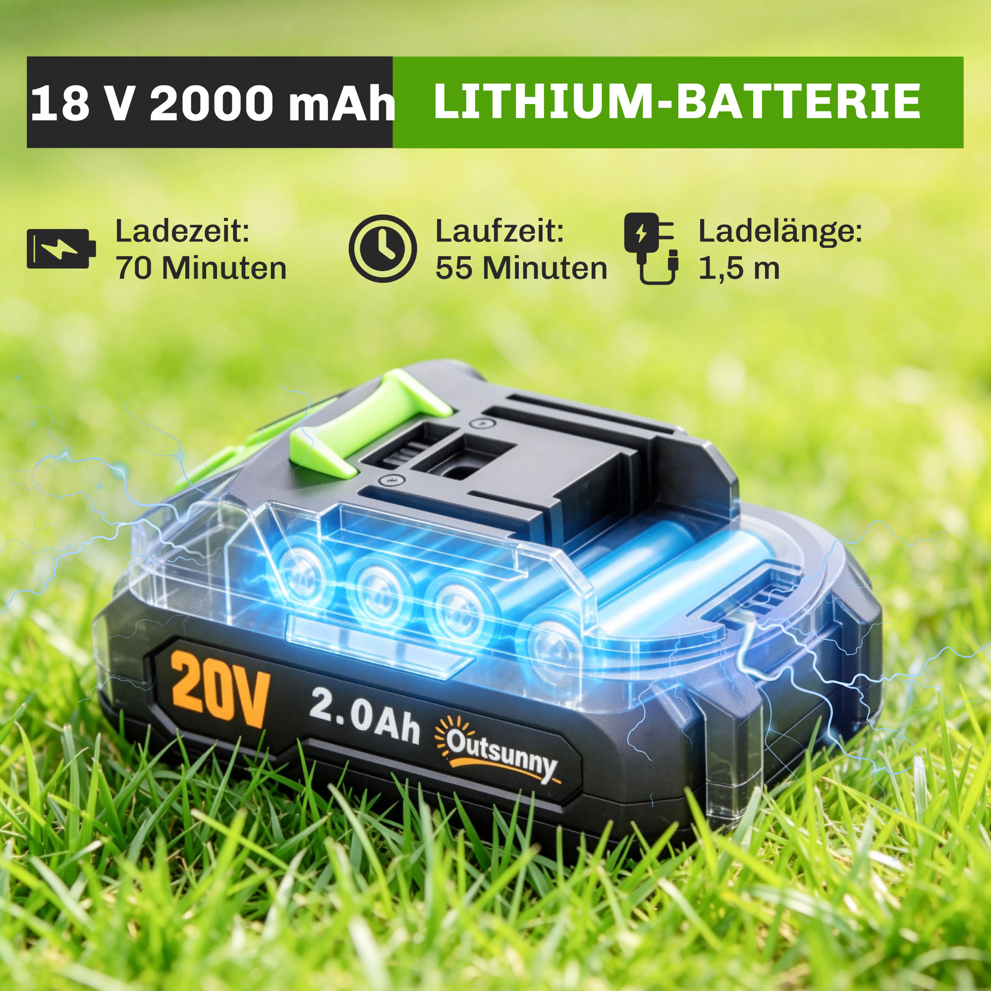 2-in-1 Akku Heckenschere Elektrischer Hecken & Strauchschere mit 20/10cm Schnittlänge, Ladegerät