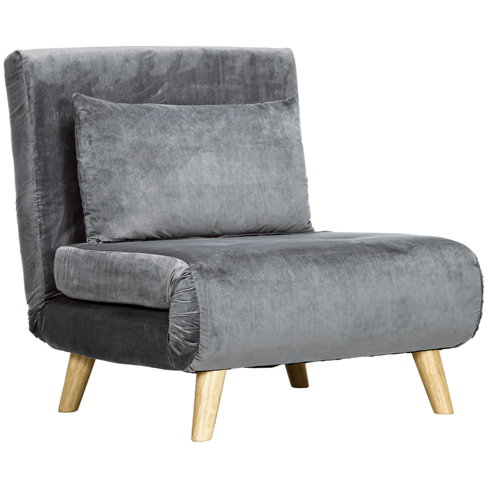 2-in-1 Sessel, Relaxsessel, Gästebett, bis 150 kg, 72 cm x 78 cm x 79 cm, Grau