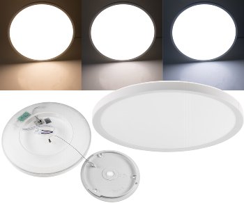 LED Deckenleuchte "Santano FR-30 CCT" / IP54, Ø 30cm, 18W, CCT 3000-6000k
