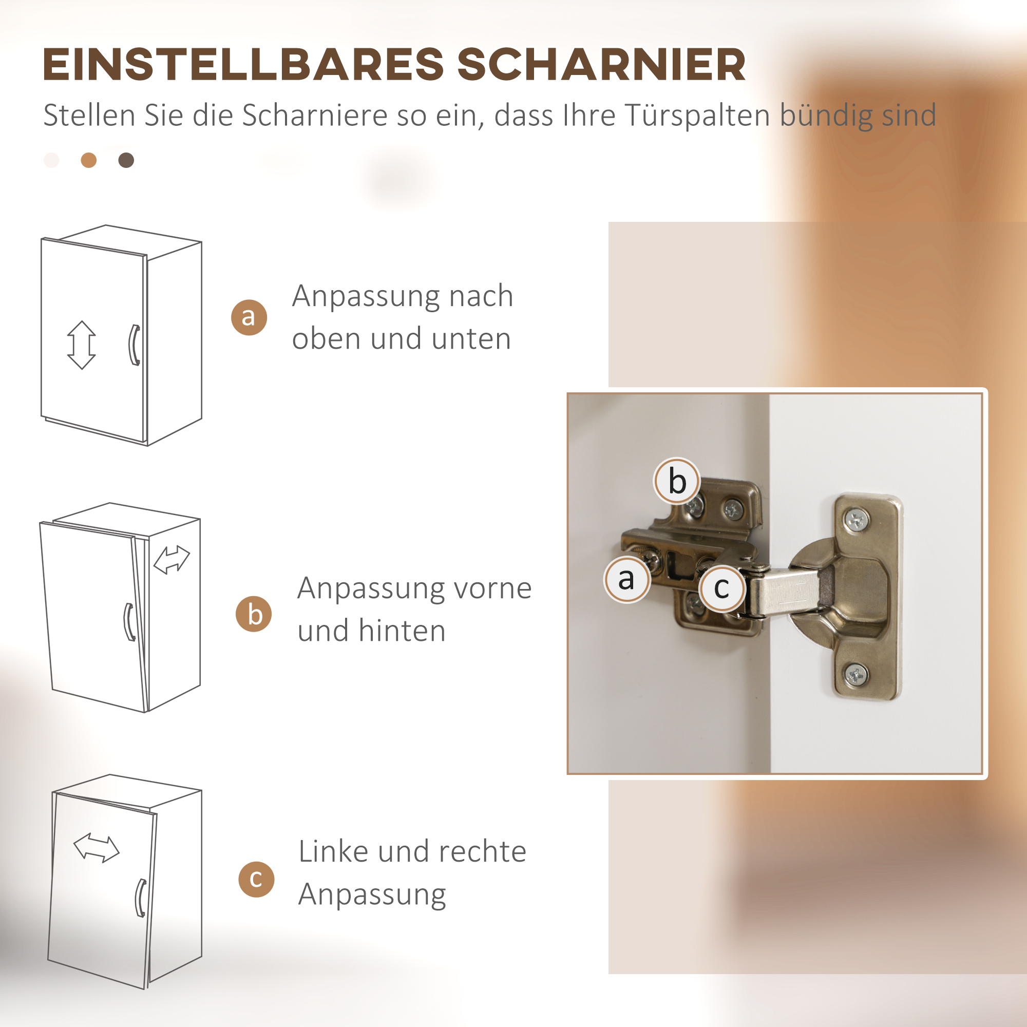 Küchenschrank, Buffet, 2 Schubladen, 2 Schrankfächer, klassisches Design, Weiß+Dunkelbraun, 76 x 38 x 182 cm