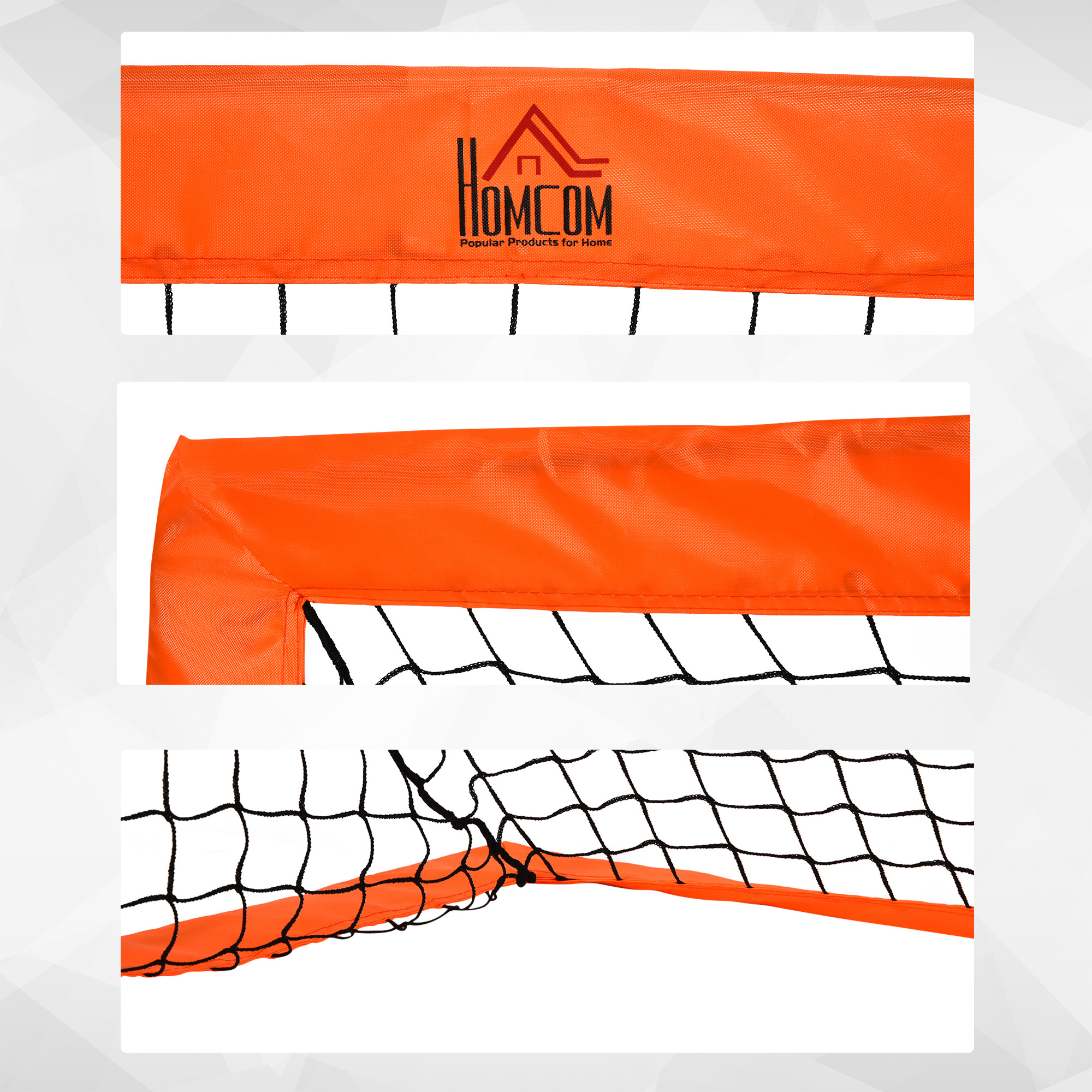 Fußballtor Set, leicht, einfache Montage, Tragetasche, Stahlrohre, 183x90x90 cm, Orange