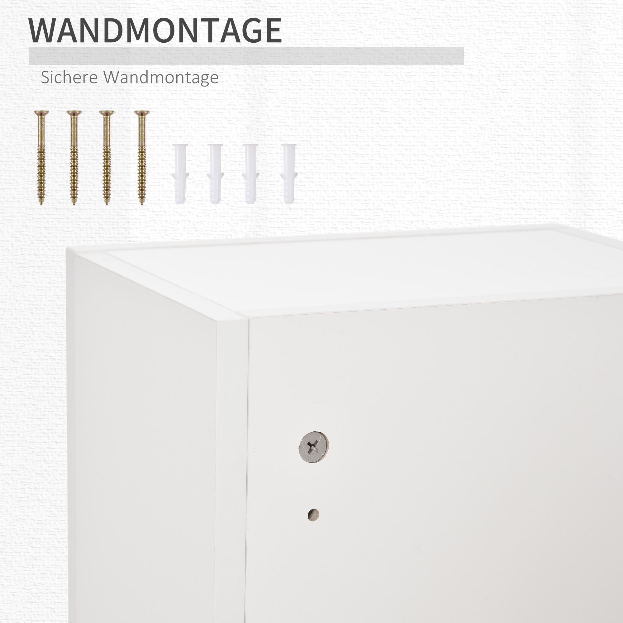 Medizinschrank Arzneischrank Wandschrank Hängeschrank mit verstellbarer Ablage Erste-Hilfe-Kreuz abschließbar für Badezimmer Küche Flur Weiß 30x20x70 cm