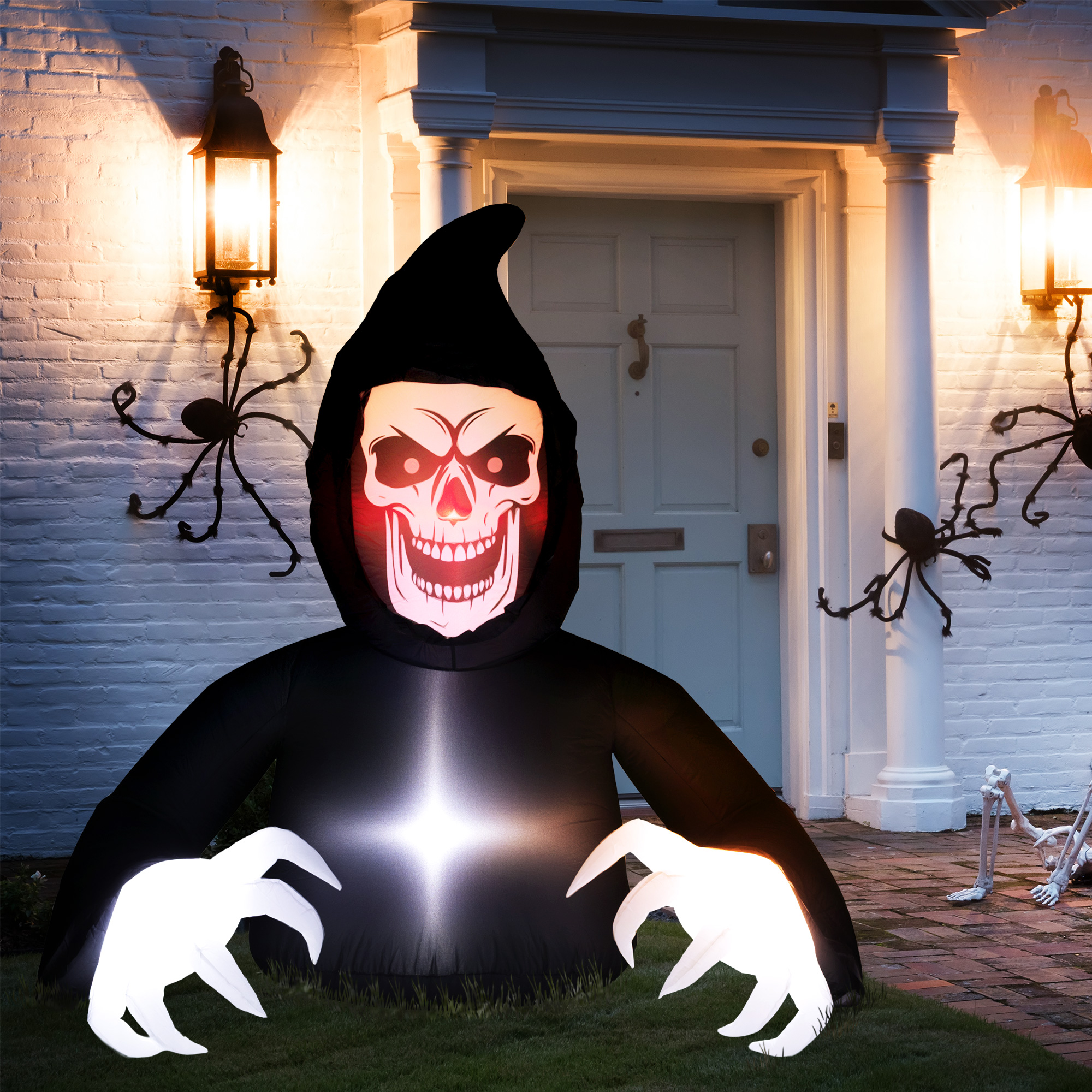 Aufblasbare Halloween-Dekoration, Sensenmann, LED-Leuchten, Gebläse, Kabel