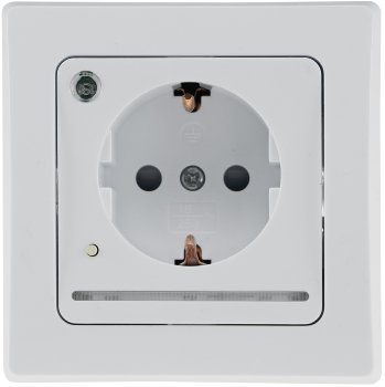 DELPHI Schutzkontakt-Steckdose mit LED / weiß, 250V~/ 16A, Licht mit Sensor