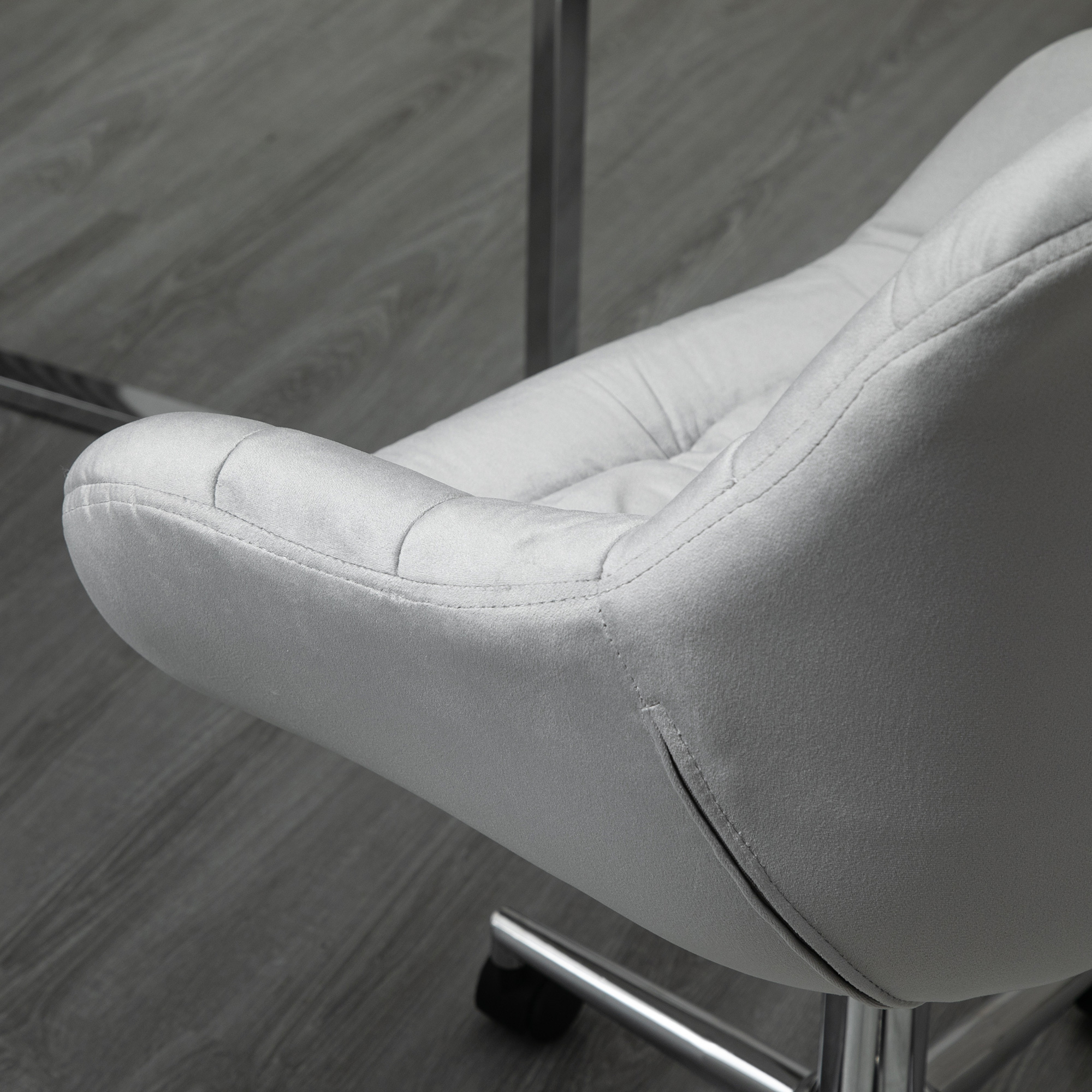 Bürostuhl Chefsessel Drehstuhl Computerstuhl Sitzhöhenverstellung für jüngere Benutzer und Kleines zum Lernen und Spielen Polyester Schaumstoff Metall Nylon Grau 59 x 58 x 80-90 cm