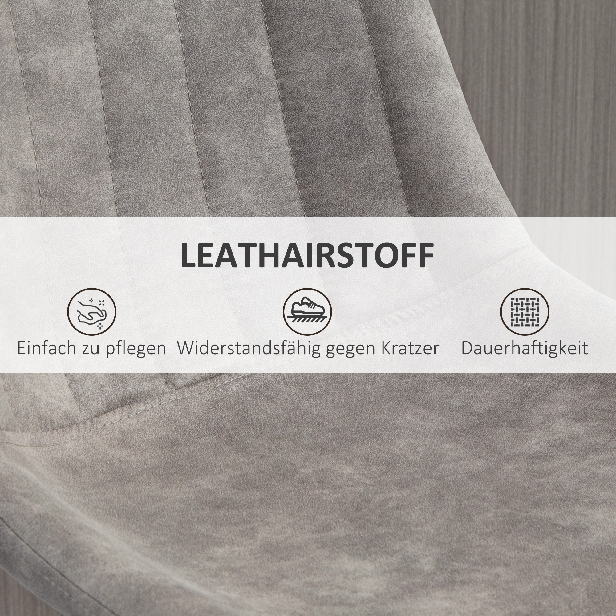 2er-Set Barhocker im Retrodesign, inkl, Fußstütze, höhenverstellbar, Gaslift, Grau + Schwarz