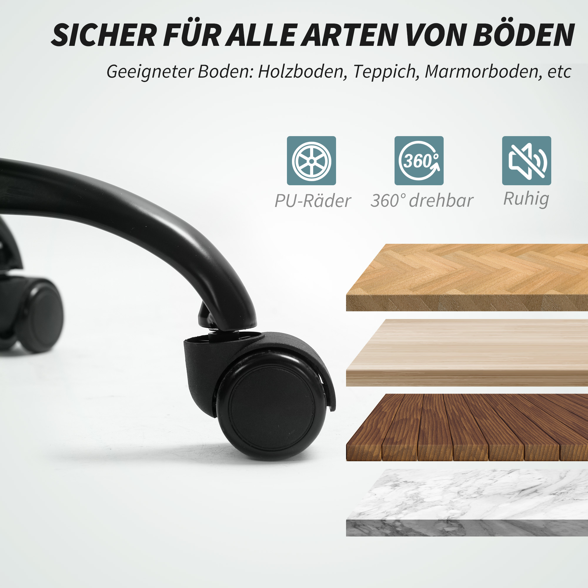 Bürostuhl, Schreibtischstuhl, Kippfunktion, höhenverstellbar, bis 120 kg, Grau