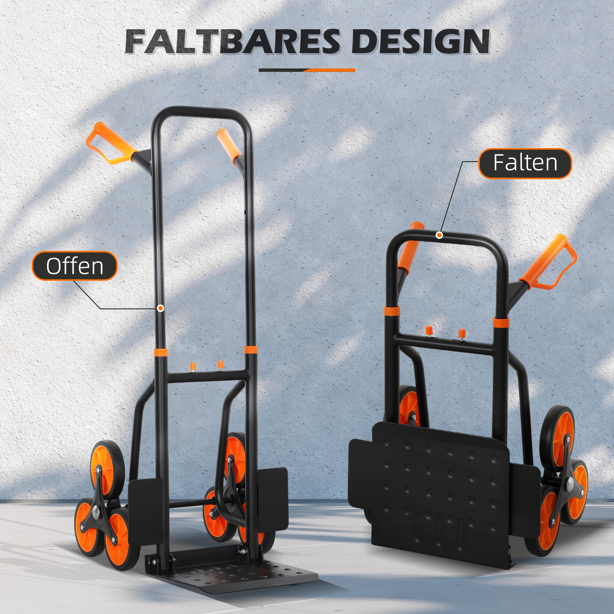Treppensteiger Sackkarre klappbar Transportkarre mit Stahlrahmen max. 120kg