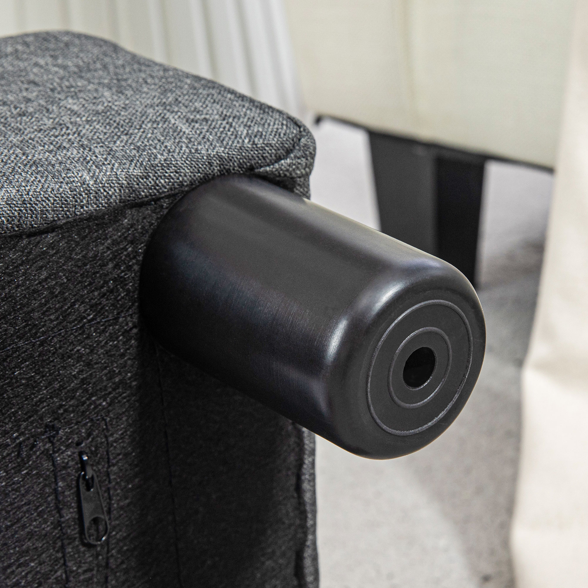 Fußhocker, Sitzhocker mit leinenartigem Stoffbezug, Schaumstoff-Füllung, Kunststoffbeine, für verschiedene Räume, Grau