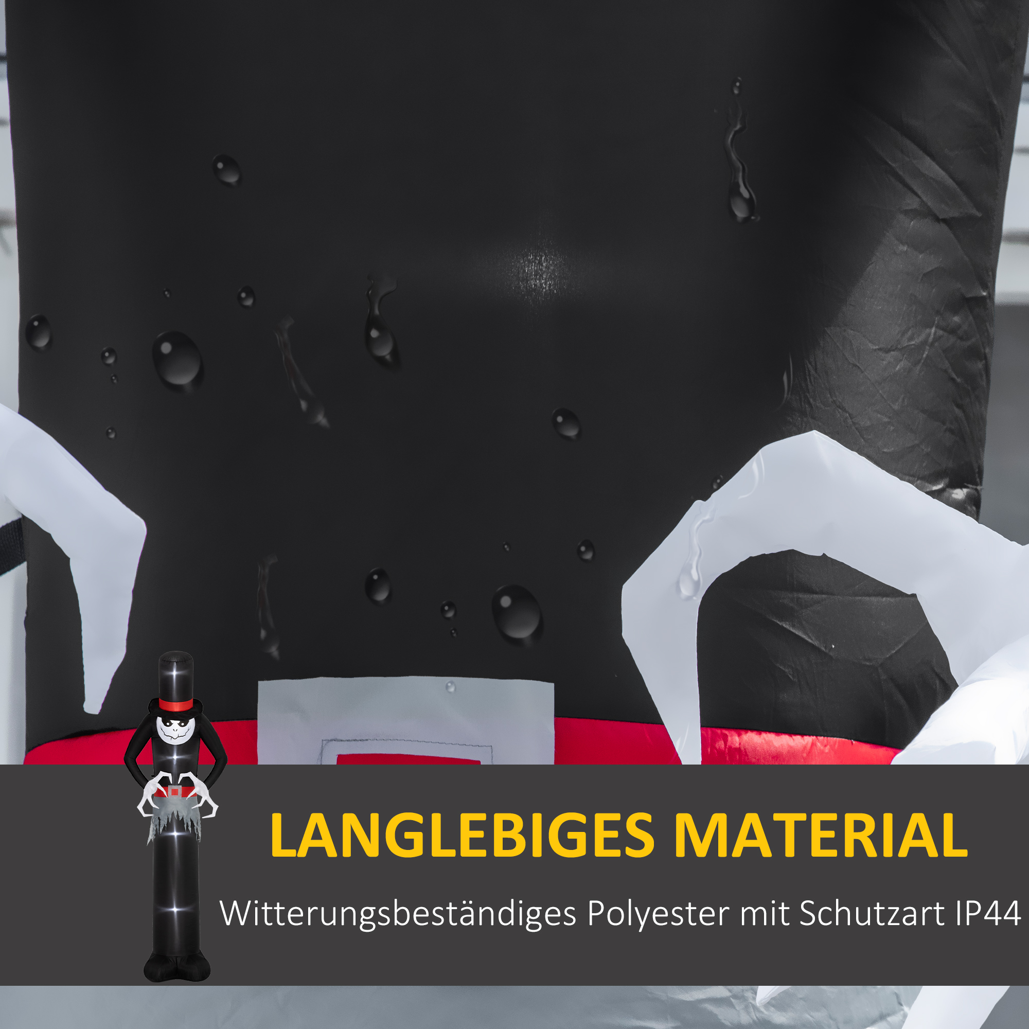 Halloween-Dekoration 3 m riesiger Sensenmann mit LED-Beleuchtung für Outdoor, IP44
