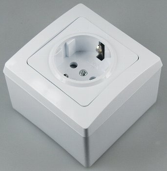 DELPHI Aufputz-Rahmen, weiß, 80x80x45mm, mit Montagebohrung