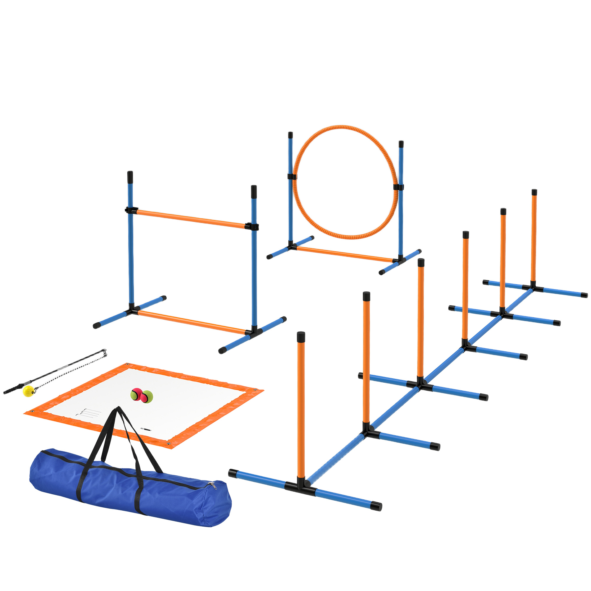 Agility Set Hunde 7-teilig Agility-Ausrüstung für Hundetraining Steckhürdenset für Spiele Training