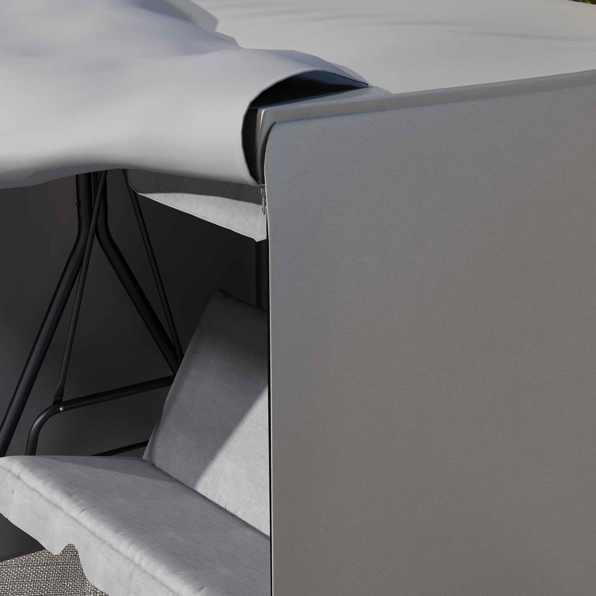 Schutzhülle für Hollywoodschaukel, reißfest, wasserdicht, staubdicht, Polyester, 177 x 114 x 152 cm, Grau