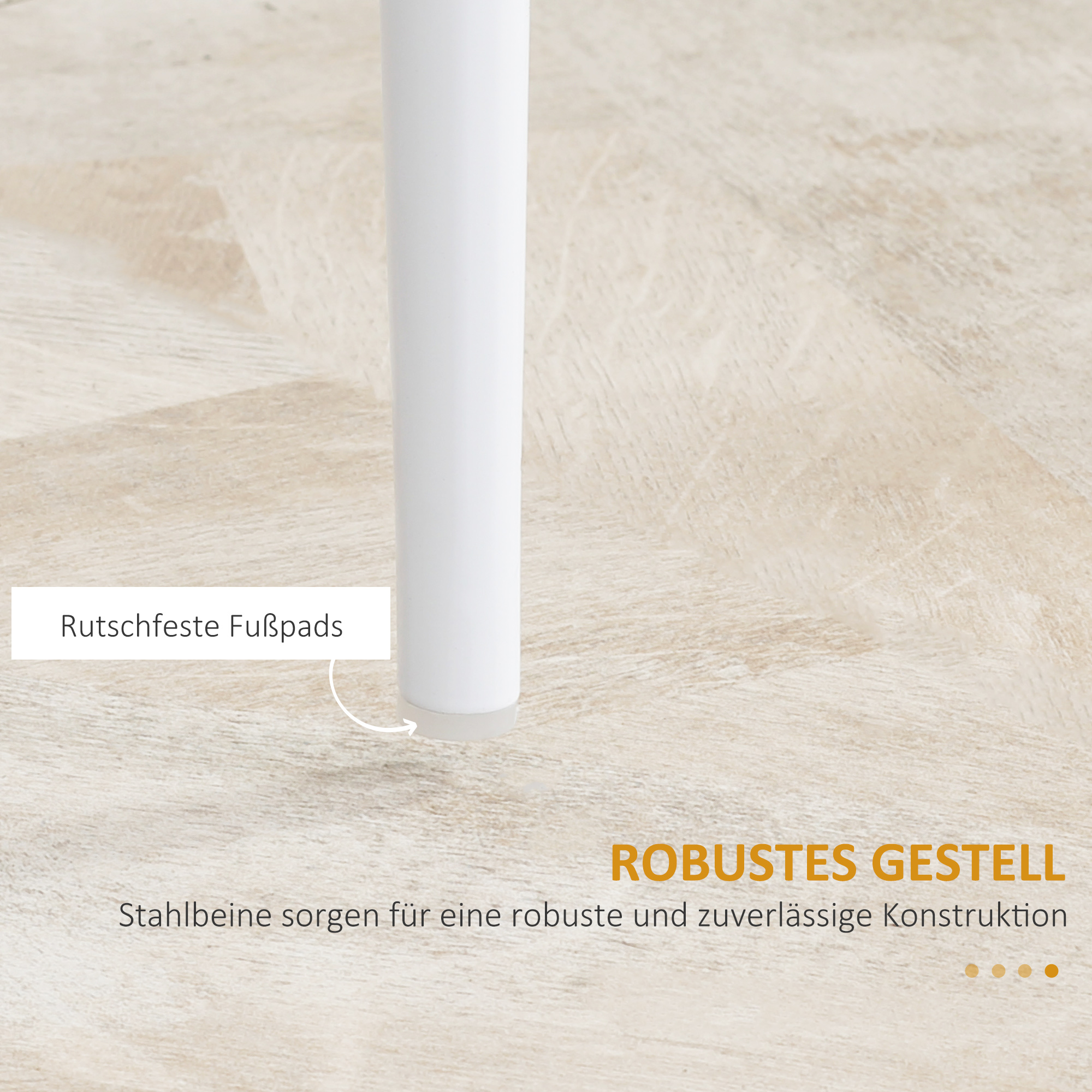 4er-Set Stühle, Esszimmerstühle, Küchenstühle, 41 cm x 50 cm x 97 cm, Weiß