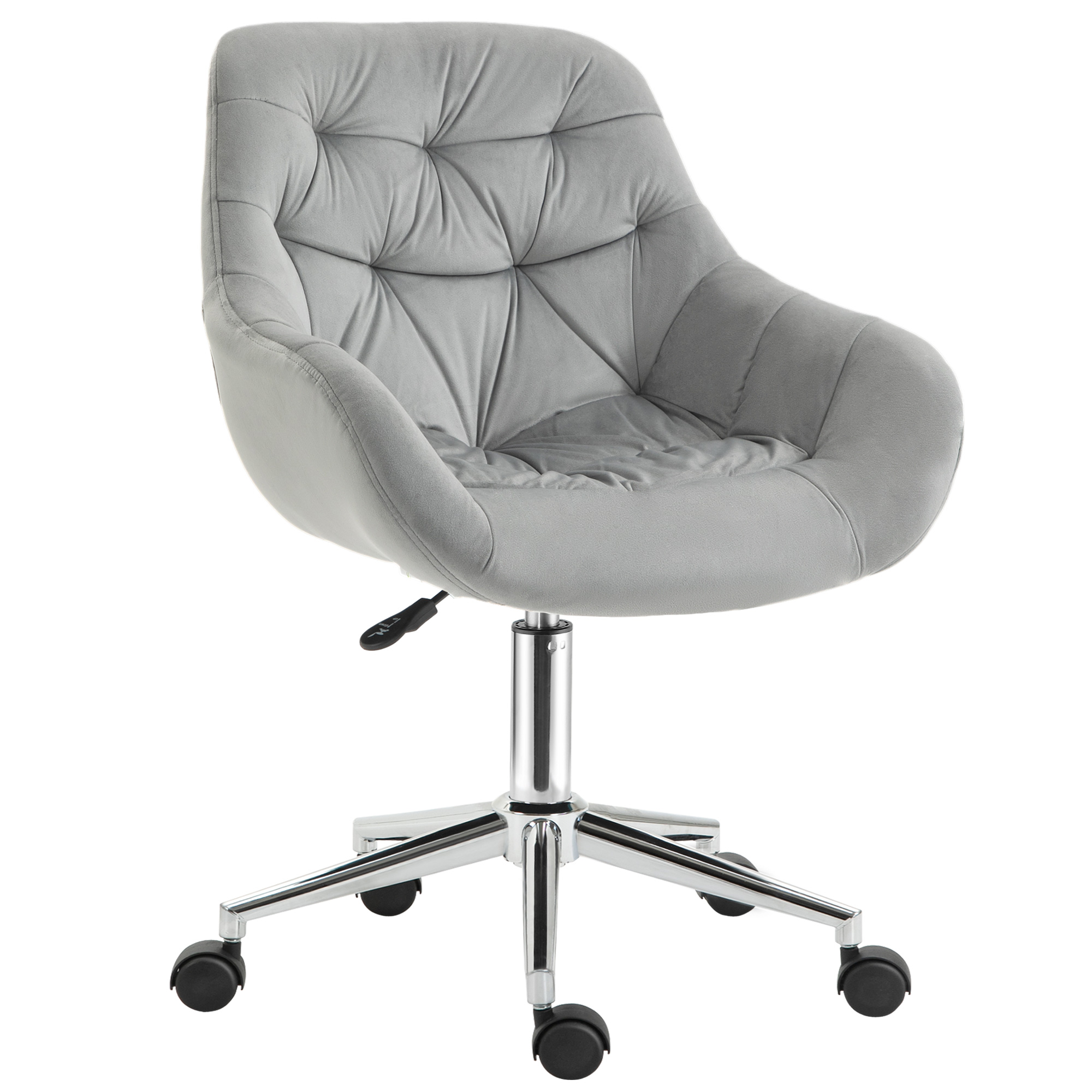 Bürostuhl Chefsessel Drehstuhl Computerstuhl Sitzhöhenverstellung für jüngere Benutzer und Kleines zum Lernen und Spielen Polyester Schaumstoff Metall Nylon Grau 59 x 58 x 80-90 cm