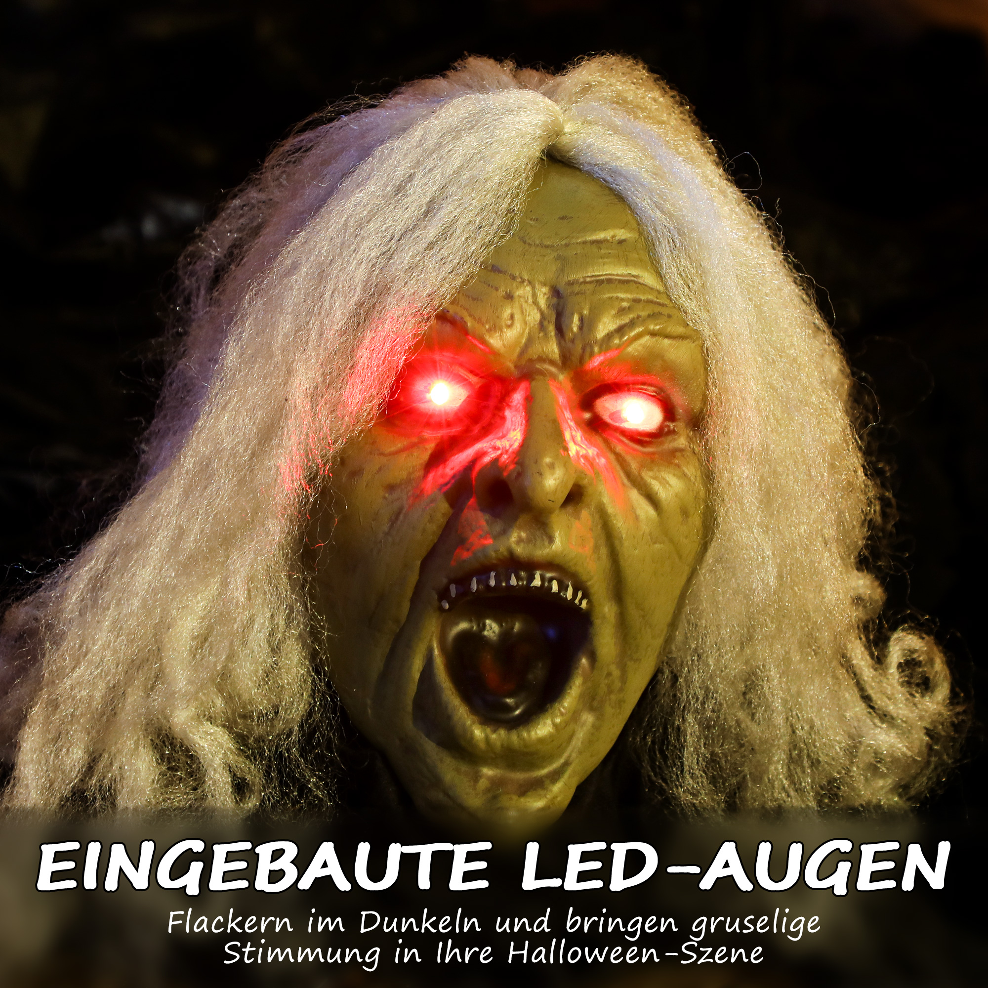 183cm Halloween Dekoration Halloween Zombie-Alte mit LED-Lichter, Soundfunktion, für Party