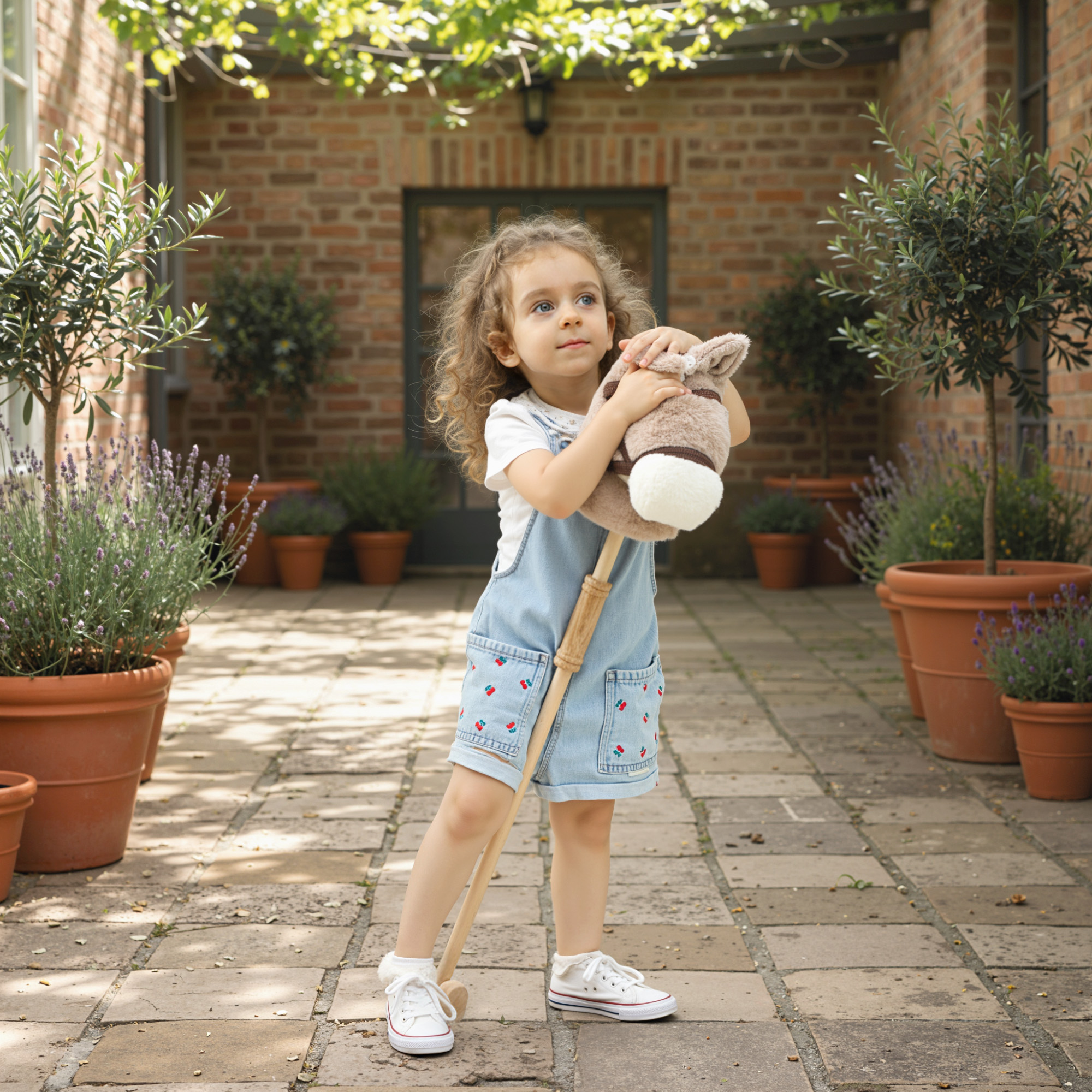 Steckenpferd Kinder Steckenpferde mit Sound, Rolle, Stockpferd zum Reiten für Kinder 24+ Monate, Grau