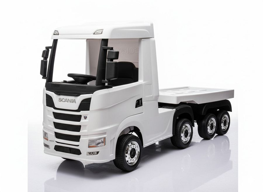 Kinderfahrzeug SCANIA R Series 4 Motoren - mit Hänger - weiß
