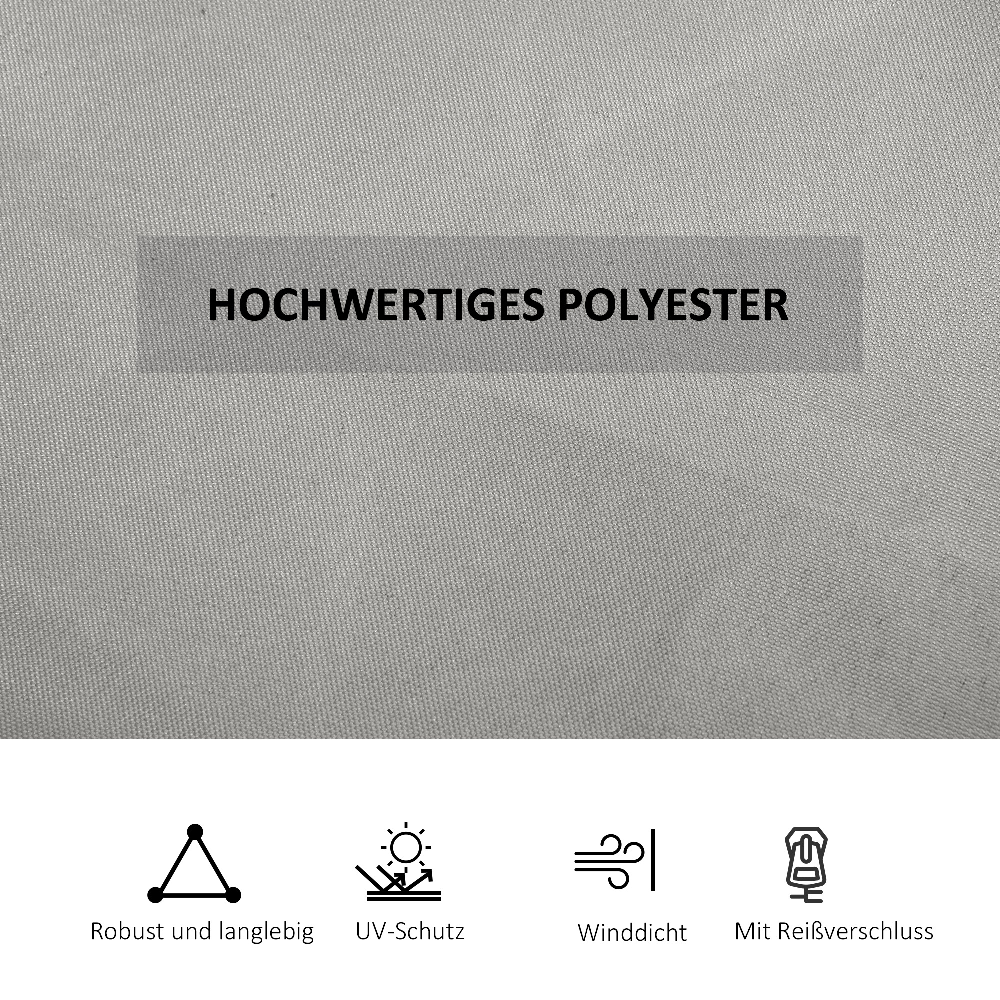 Ersatzvorhang für Pavillon, 4er-Set, für 3x3m Pavillons, 302x205cm, Hellgrau