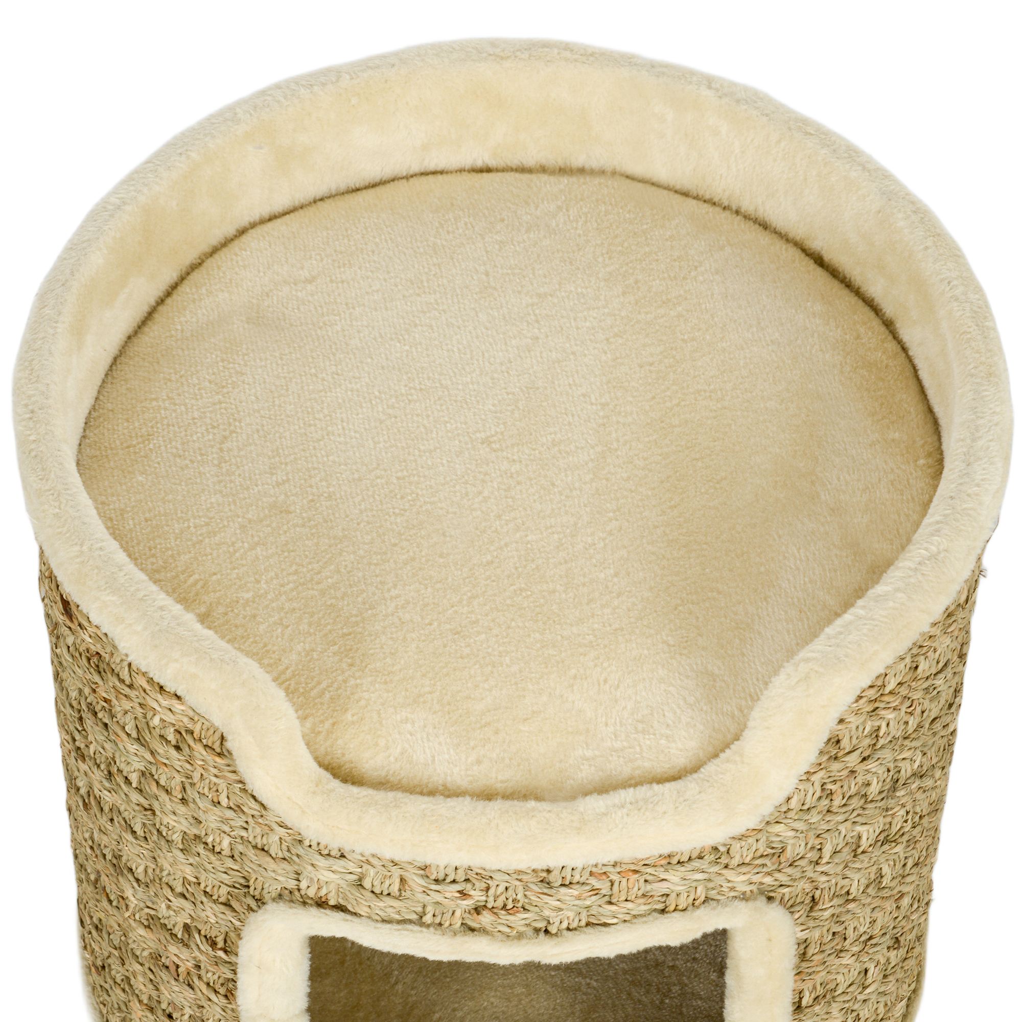 Katzenkratzbaum, Spiel- und Entspannungsbereich, Plüsch, ?38 x 37H cm, Khaki-Beige, bis zu 5 kg