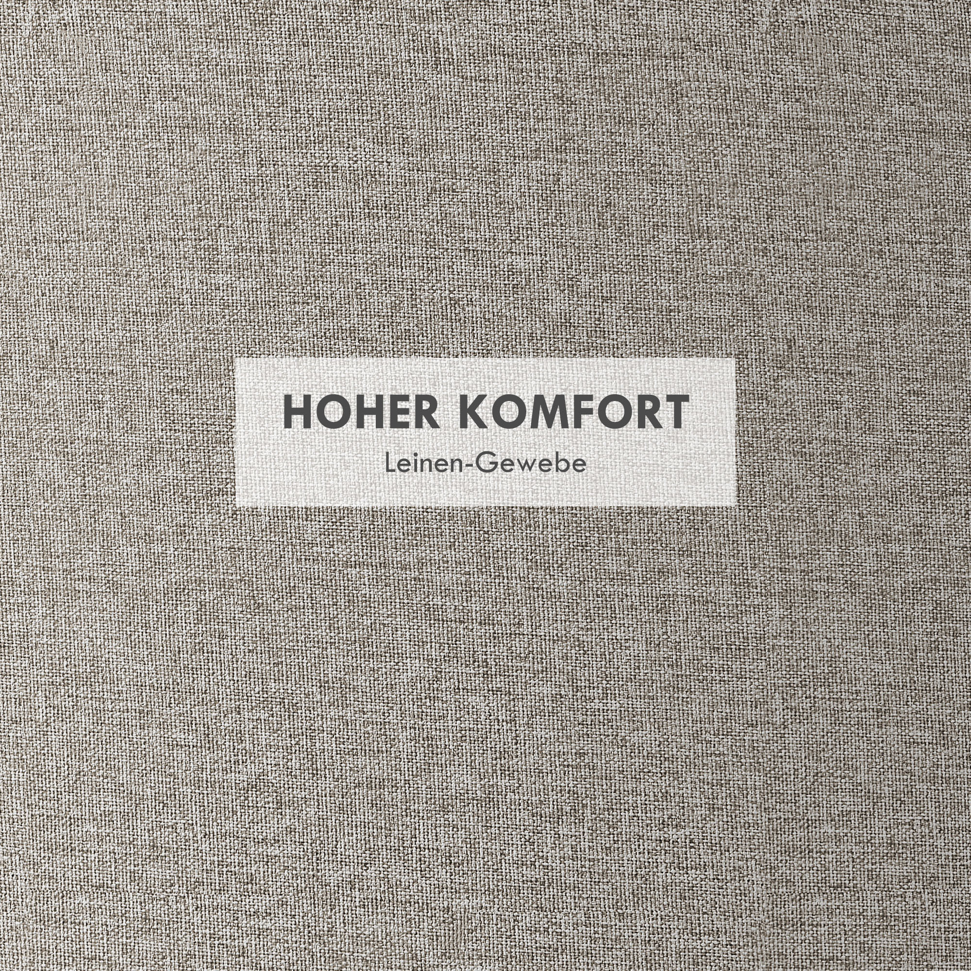 Hocker Polsterhocker, Leinen, versteckter Stauraum, umkehrbarer Deckel, 56cm x 56 cm x 42 cm, Hellgrau + Natur