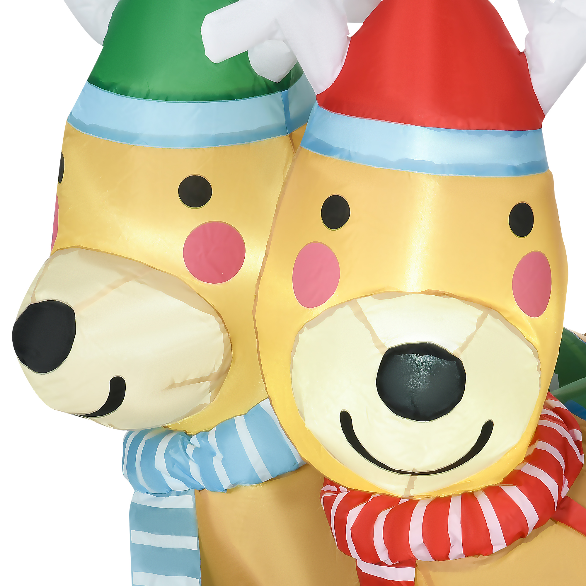 Aufblasbarer Weihnachtsmann, aufblasbare Weihnachtsdekoration, inkl. Gebläse, In- und Outdoor, Weiß+Gold