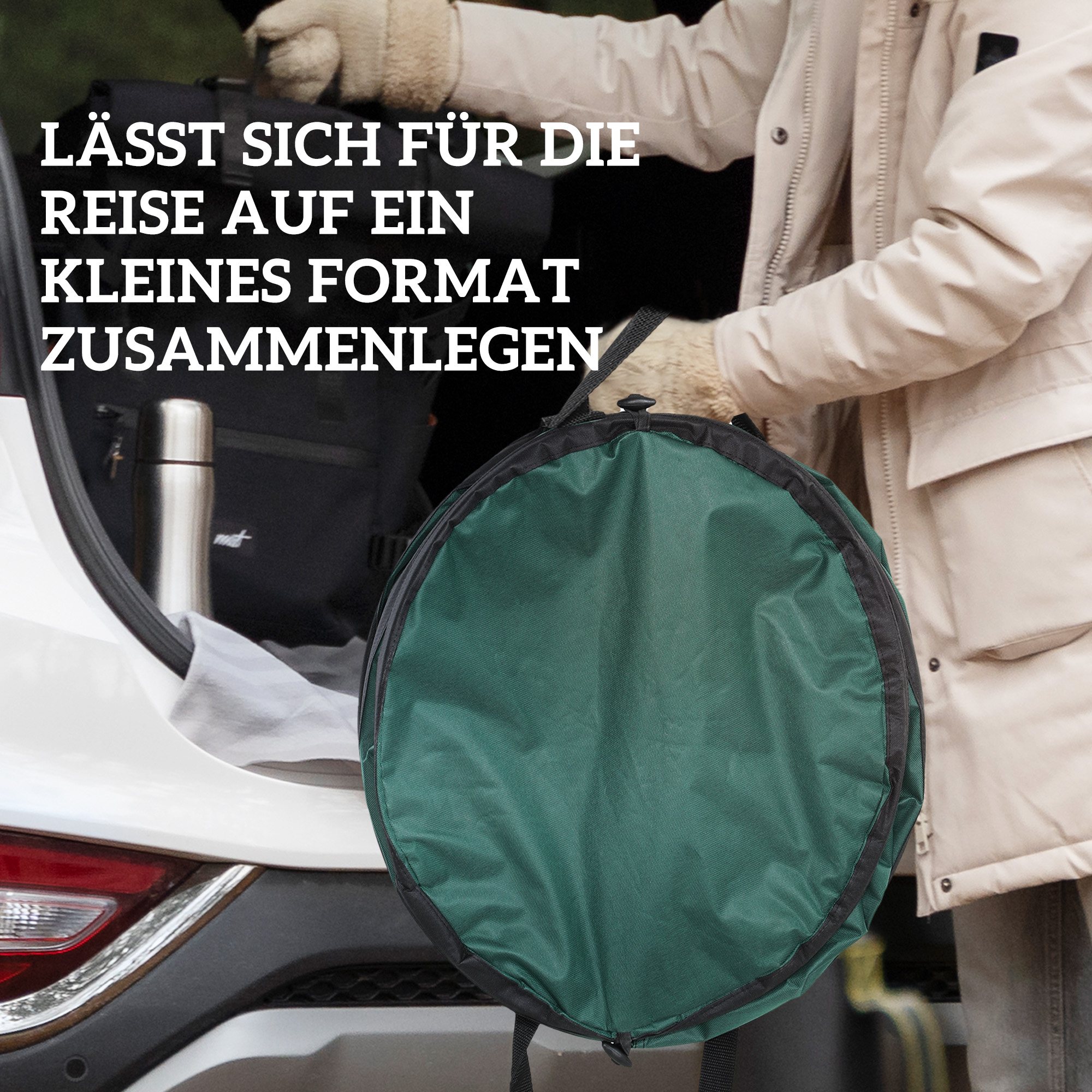 Gartensack 4x86L wasserdicht Gartenabfallsack mit Trageschlaufen Griffe, stabil robust Laubsack Grün