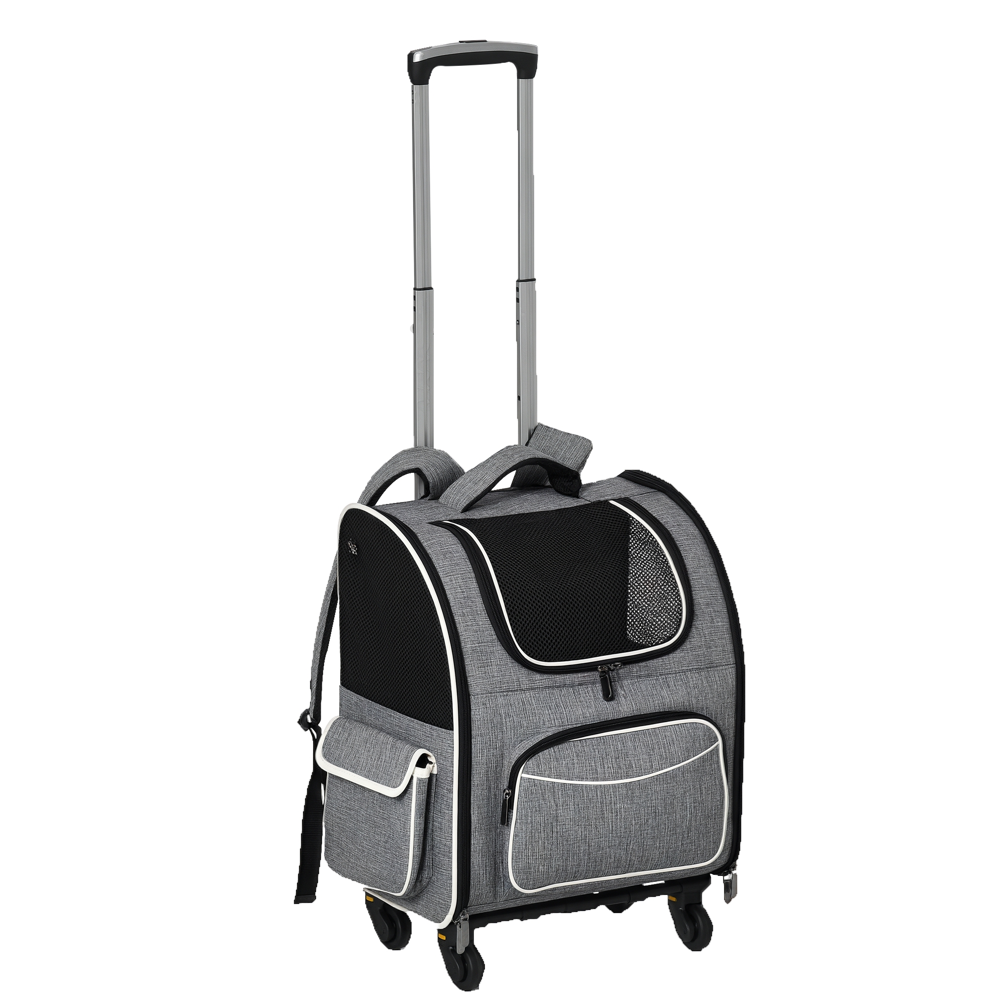 2-in-1 Hundetransporttasche Oxfordstoff Grau + Weiß + Schwarz