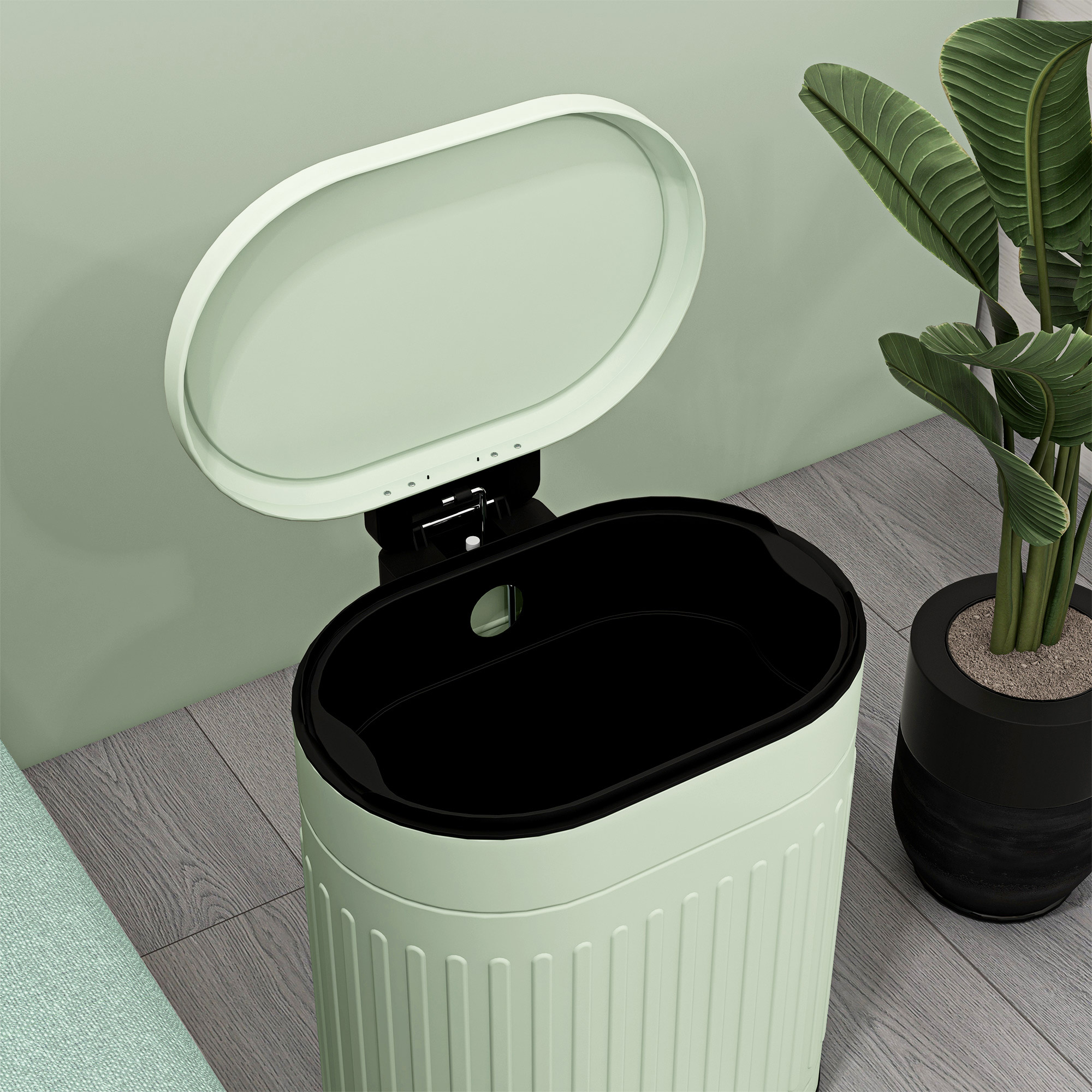 Mülleimer 20l Treteimer mit Deckel Fußpedal herausnehmbarem Inneneimer Soft-Close-Funktion 36,5 x 31,2 x 45 cm, Grün